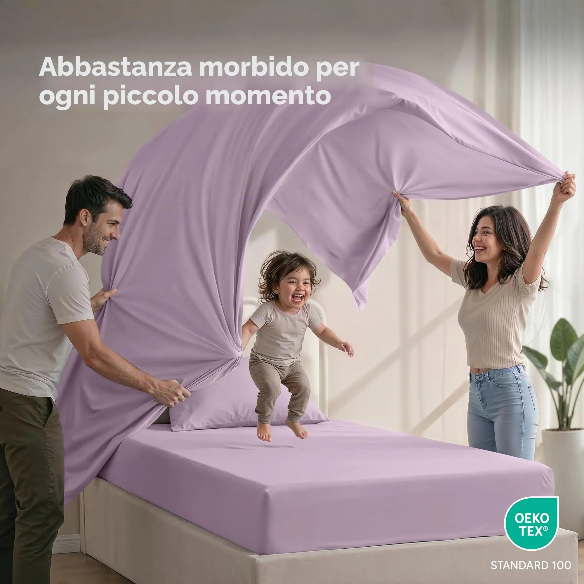 Utopia Bedding Set di lenzuola in microfibra spazzolata, 3 pezzi, Doppio, Lavanda - immagine 5