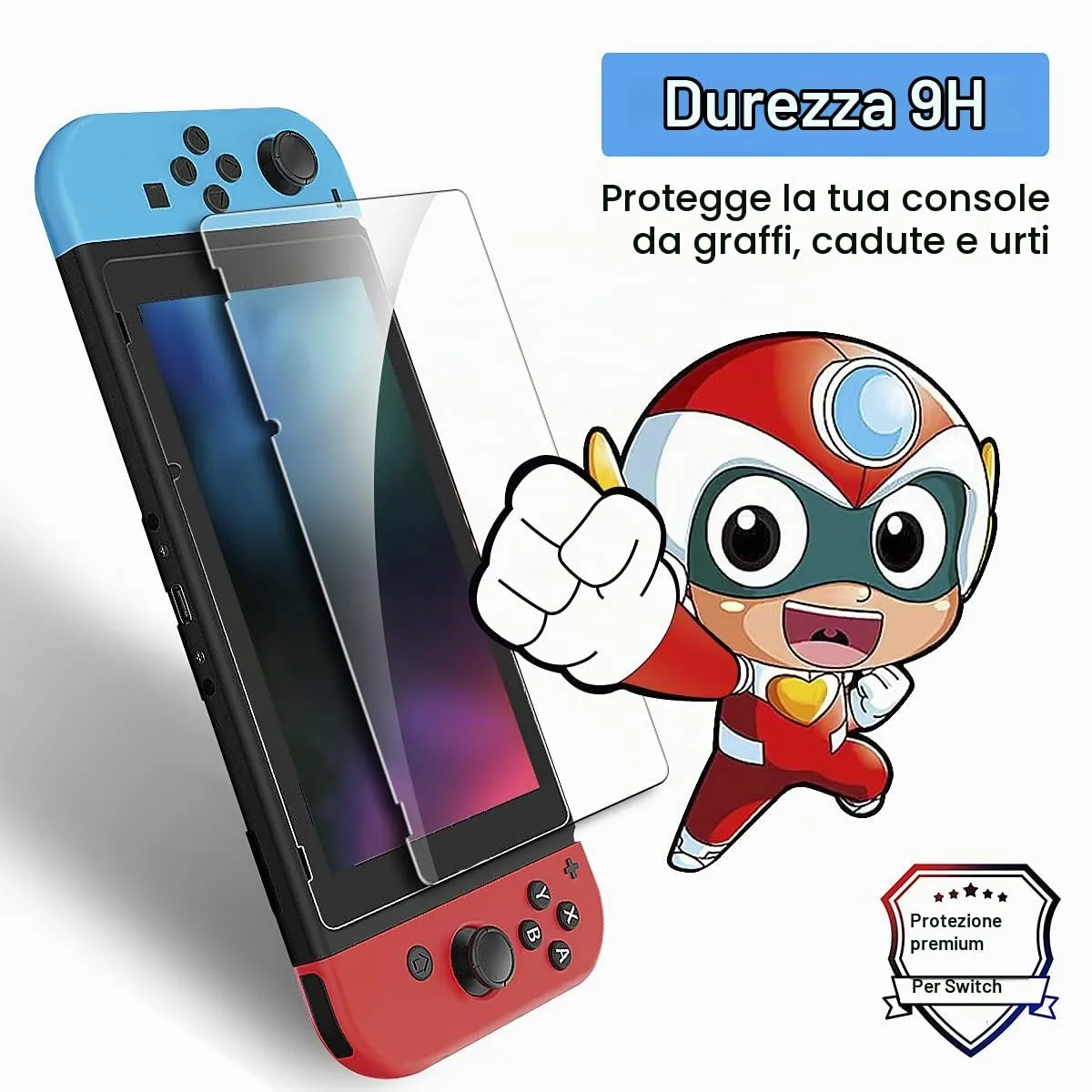 iVoler Tempered Glass Screen Protector for Nintendo Switch, 3 Pack, Transparent HD Clear - immagine 3