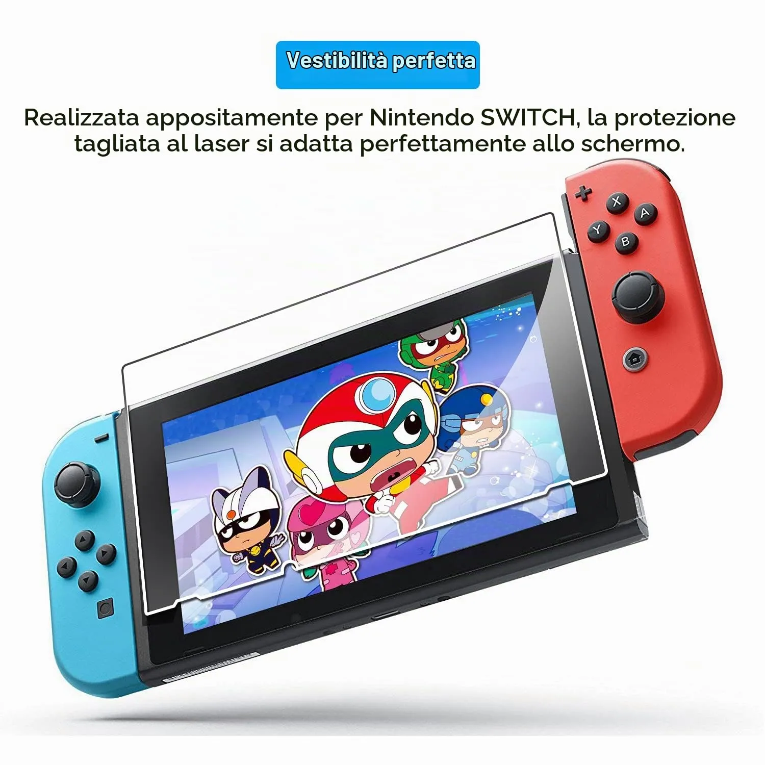 iVoler Tempered Glass Screen Protector for Nintendo Switch, 3 Pack, Transparent HD Clear - immagine 5