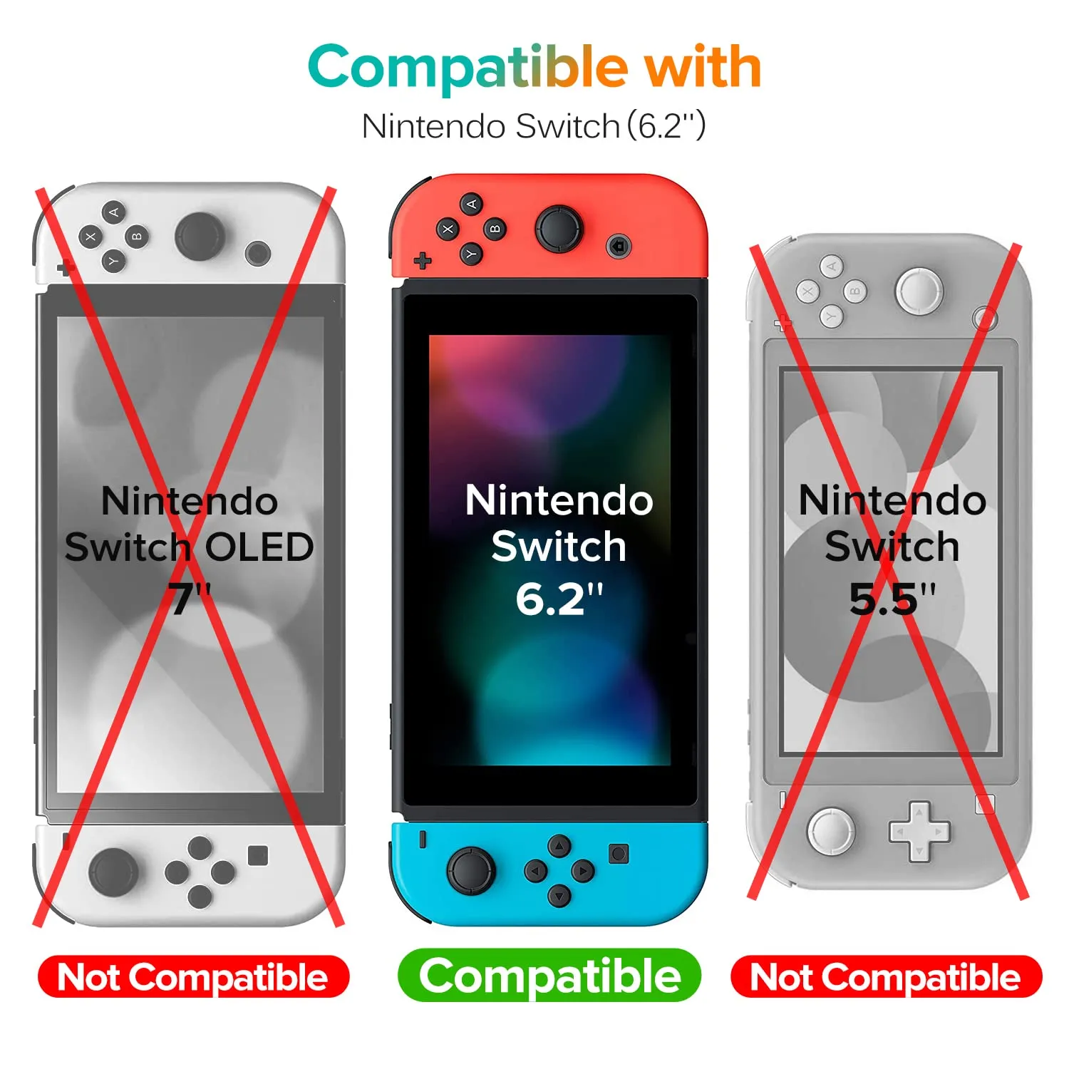 iVoler Tempered Glass Screen Protector for Nintendo Switch, 3 Pack, Transparent HD Clear - immagine 7