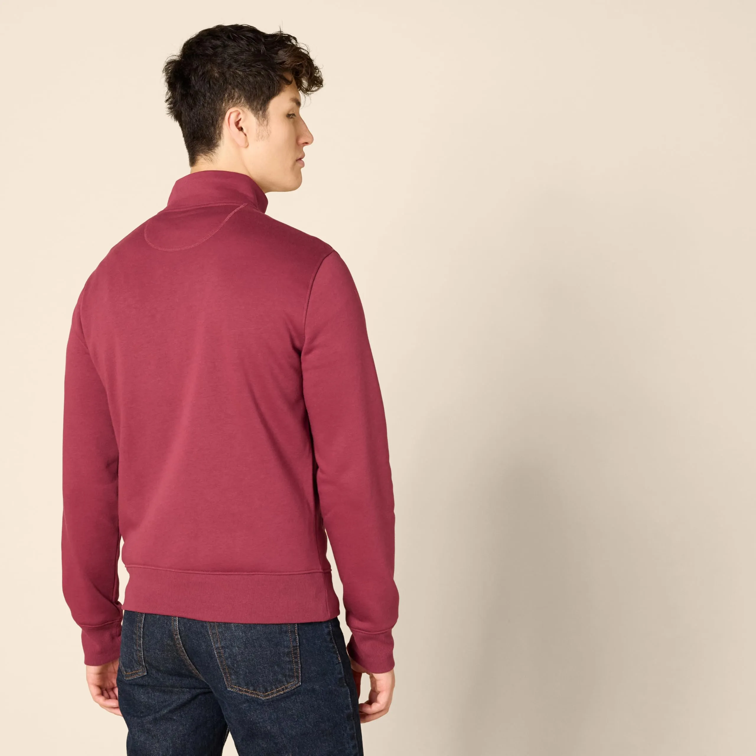 Amazon Essentials Maglione in Pile con Zip Integrale Uomo, Rosso, S - immagine 3