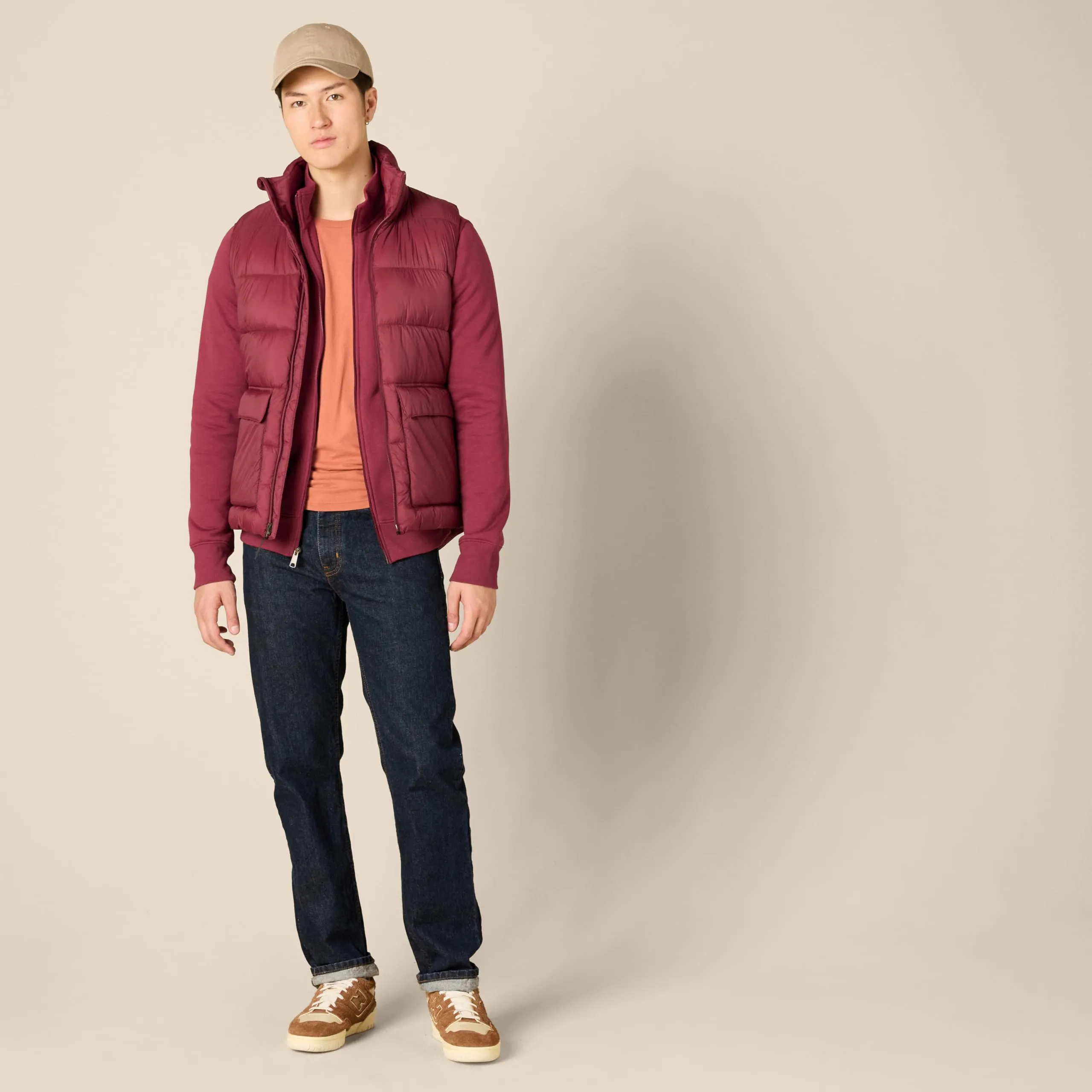 Amazon Essentials Maglione in Pile con Zip Integrale Uomo, Rosso, S - immagine 5