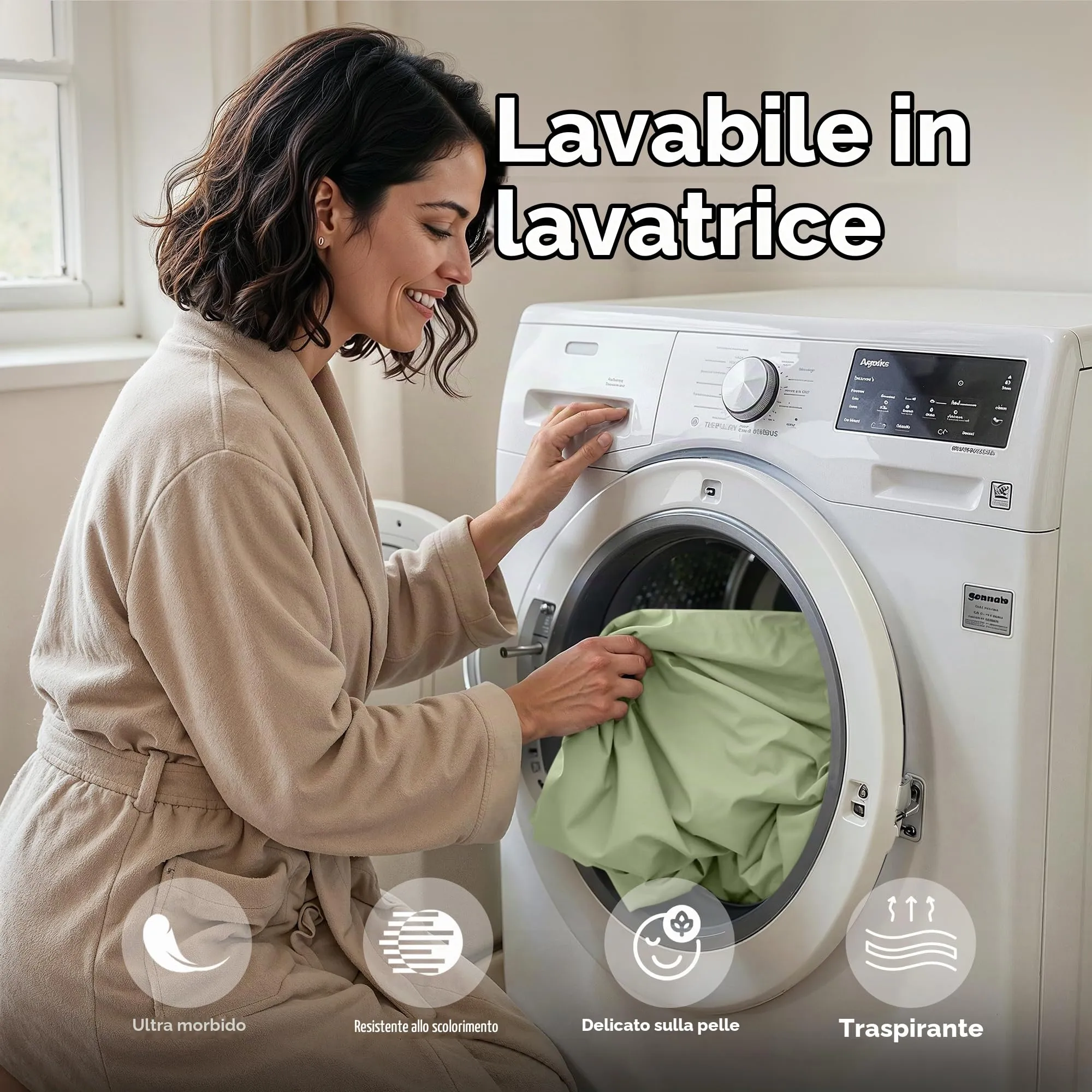 Utopia Bedding Set di lenzuola in microfibra spazzolata, Queen Size, Salvia - immagine 6