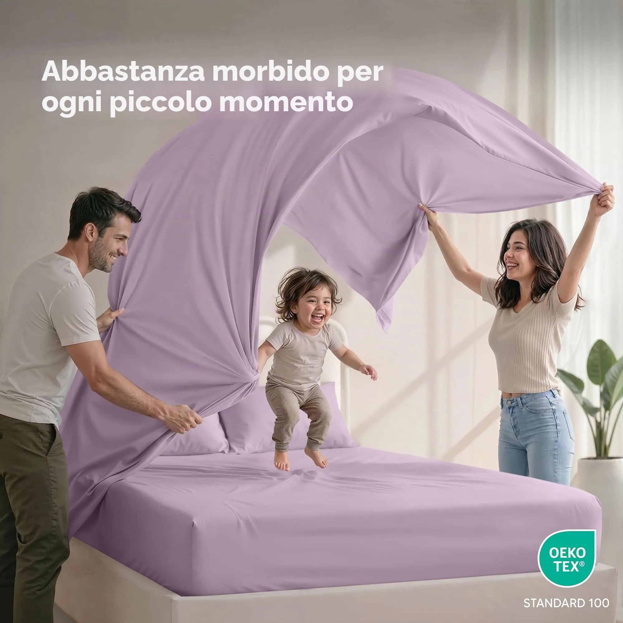 Utopia Bedding Set di lenzuola in microfibra spazzolata, Queen size, Lavanda - immagine 5