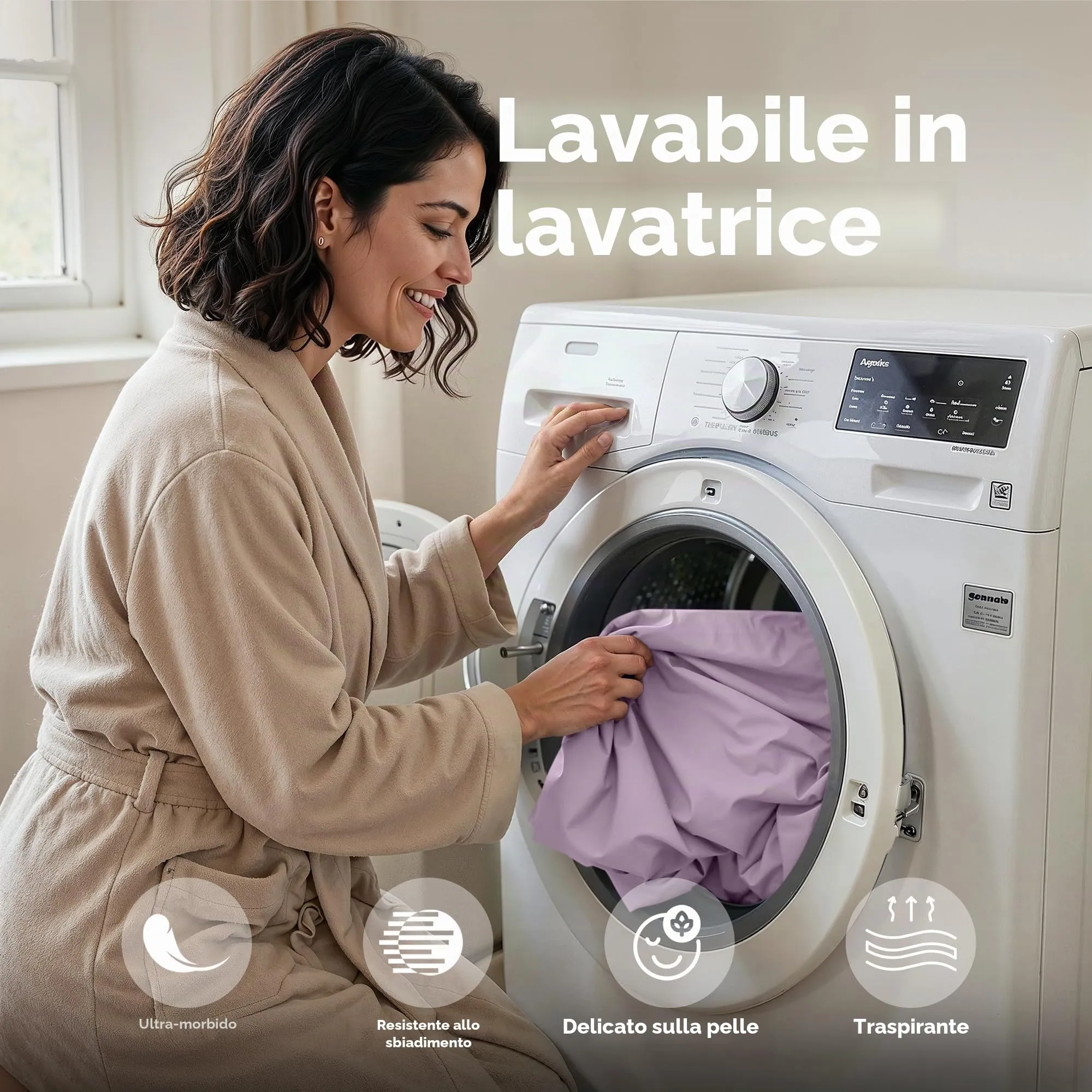 Utopia Bedding Set di lenzuola in microfibra spazzolata, Queen size, Lavanda - immagine 6