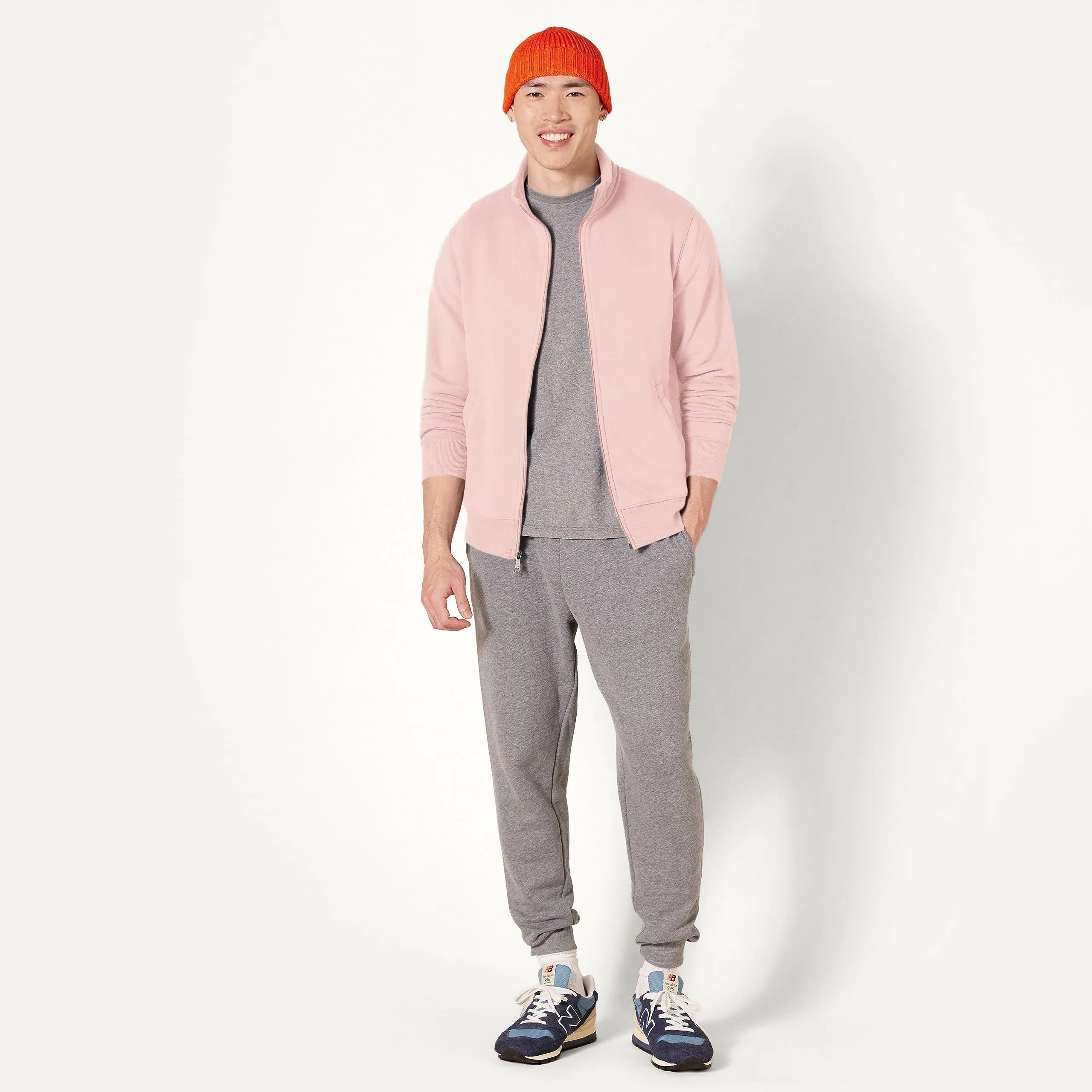 Amazon Essentials Maglione in Pile con Zip Integrale Uomo, Rosa, M - immagine 5