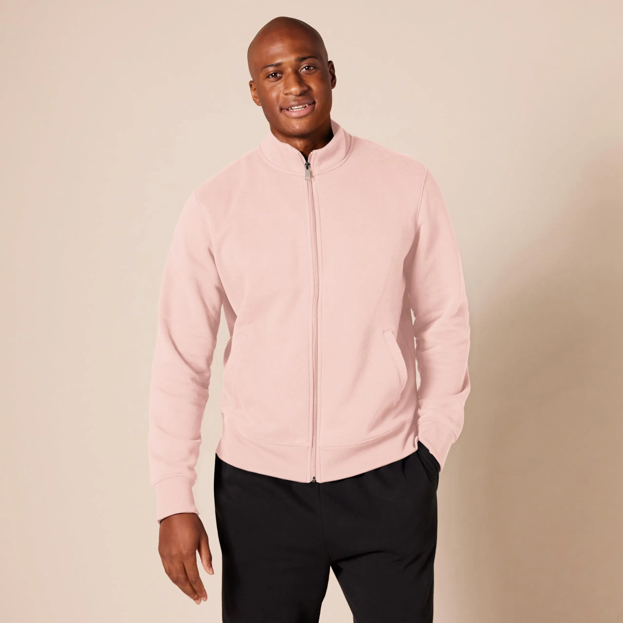 Amazon Essentials Maglione in Pile con Zip Integrale Uomo, Rosa, M - immagine 6