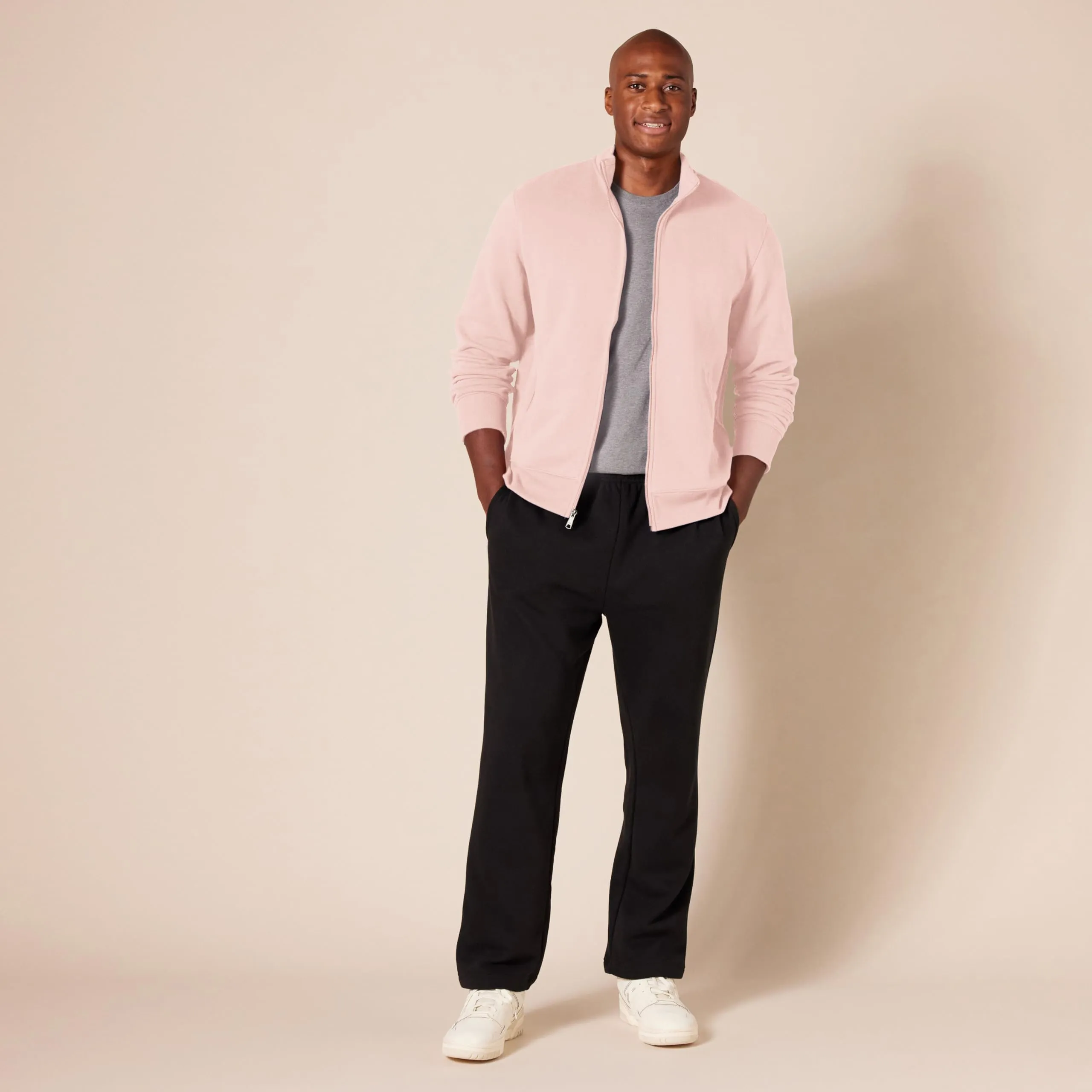 Amazon Essentials Maglione in Pile con Zip Integrale Uomo, Rosa, M - immagine 8