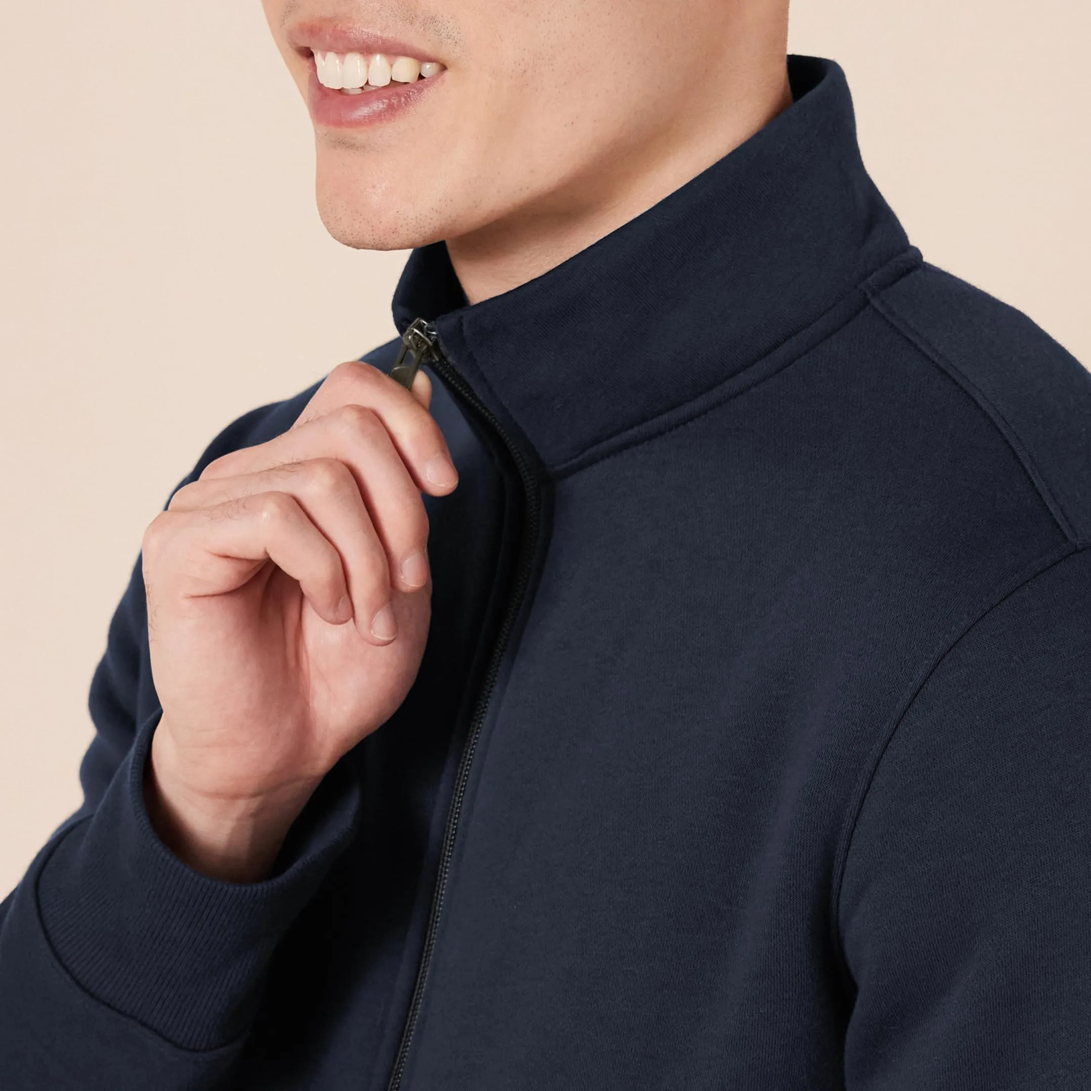 Amazon Essentials Maglione in Pile con Zip Integrale, Blu Marino, L - immagine 5