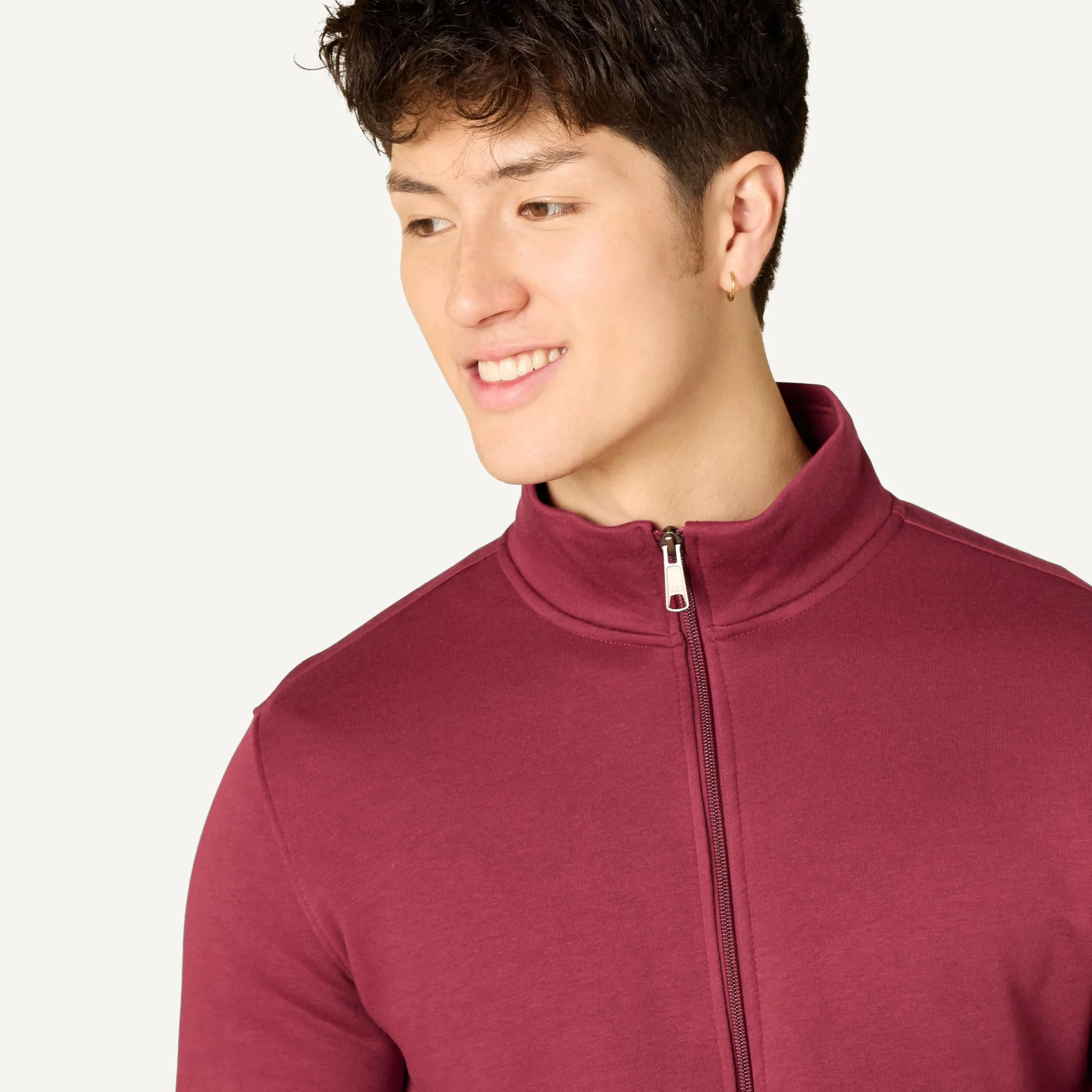 Amazon Essentials Maglione in Pile con Zip Integrale, Rosso, L - immagine 3