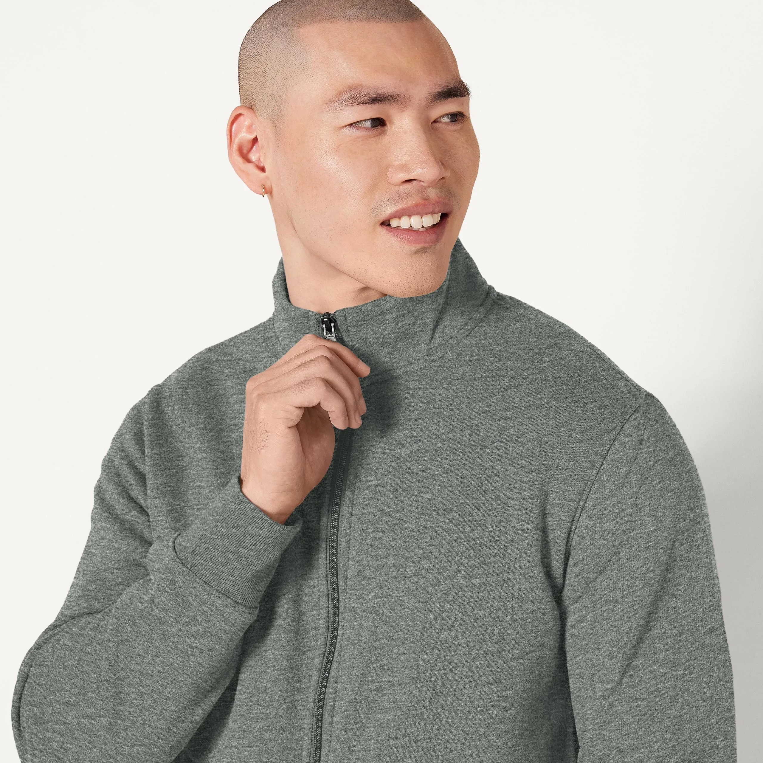 Amazon Essentials Maglione in Pile con Zip Integrale, Grigio Medio Puntinato, XXL - immagine 3