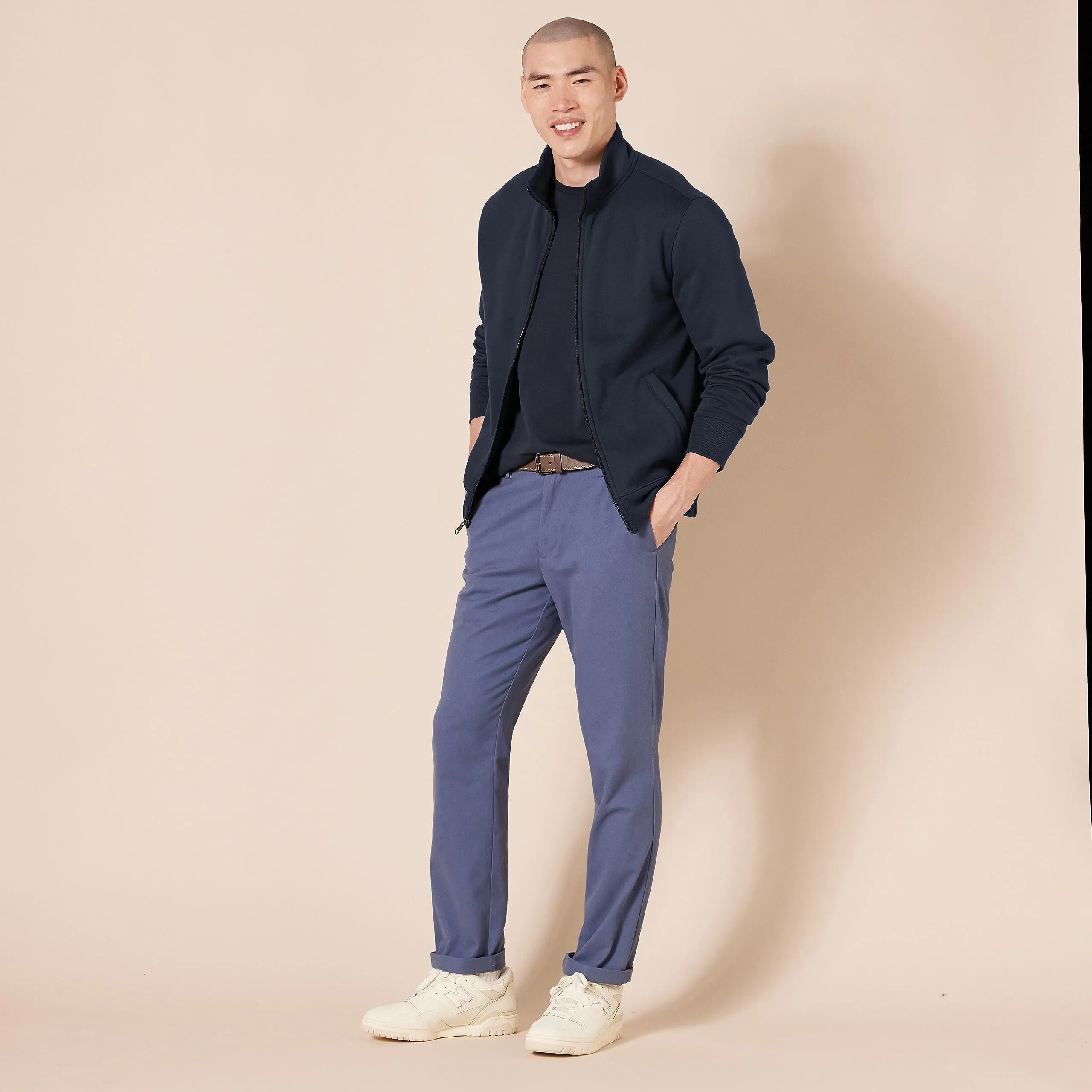 Amazon Essentials Maglione in Pile con Zip Integrale Uomo, Blu Marino, XS - immagine 4