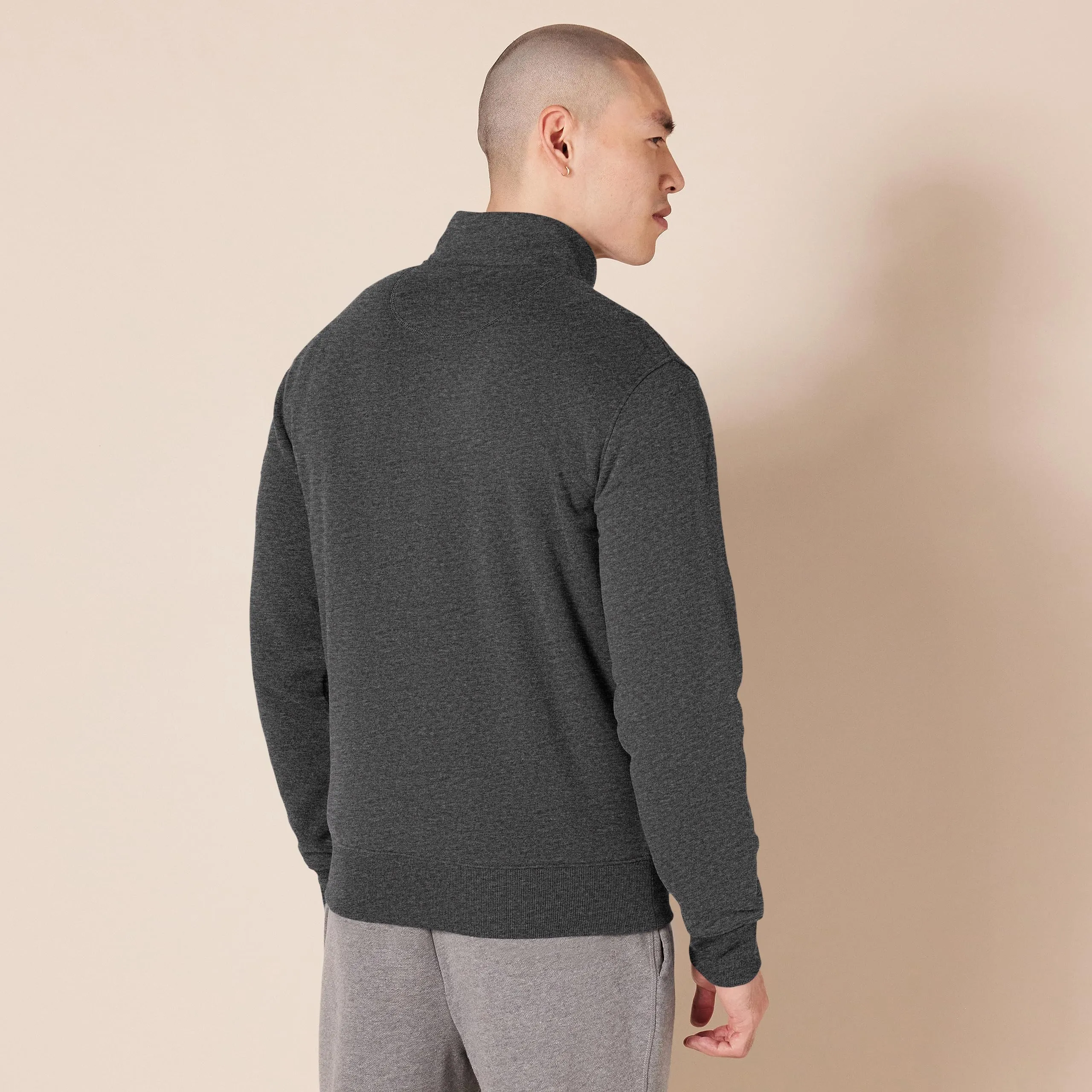 Amazon Essentials Maglione in Pile con Zip Integrale, Carbone Puntinato, S - immagine 3