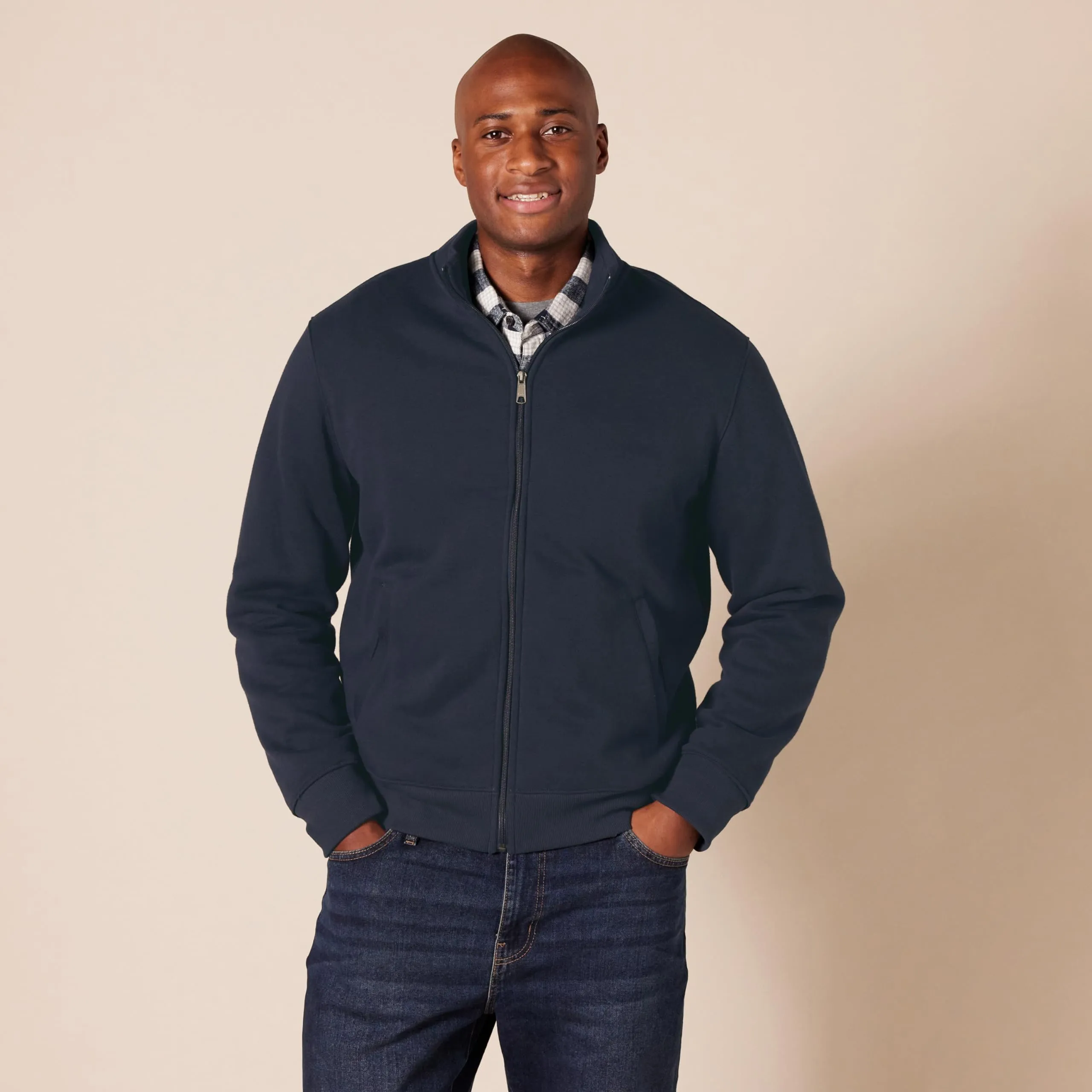 Amazon Essentials Maglione in Pile con Zip Integrale, Blu Marino, M - immagine 5