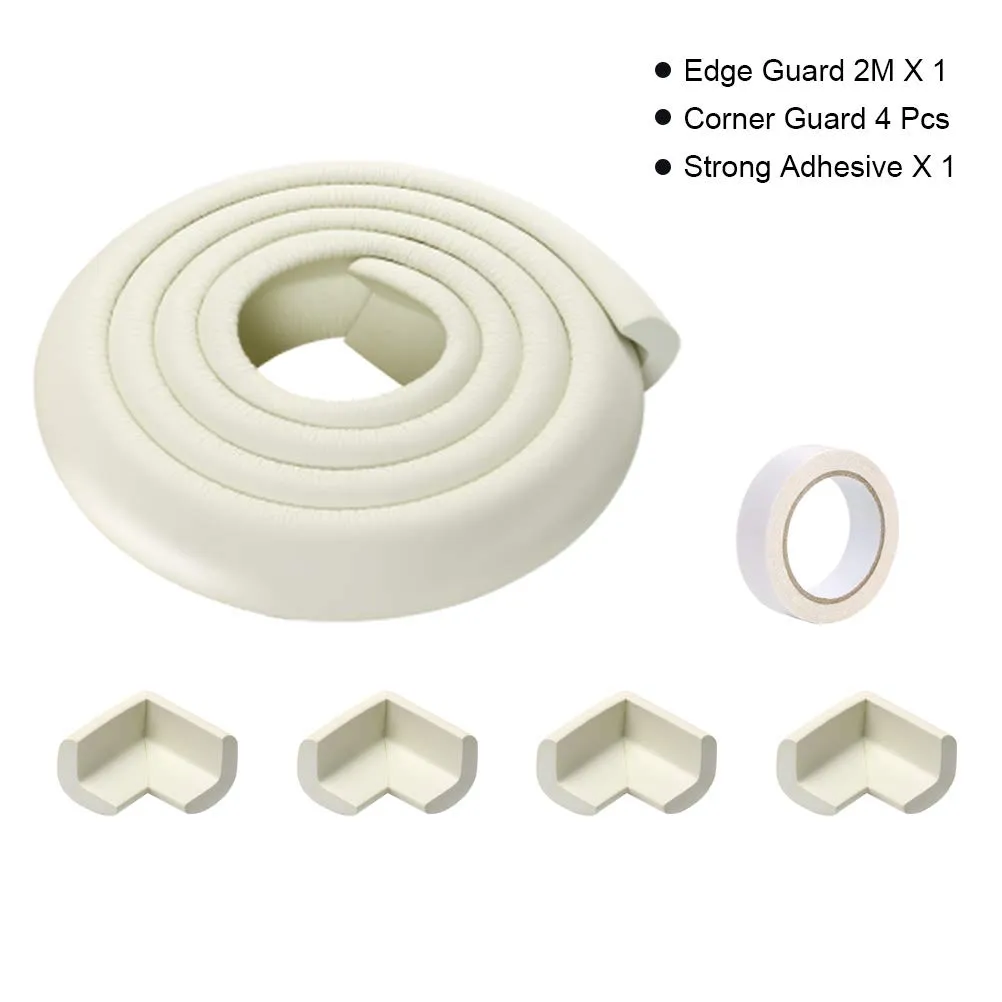 Vicloon Protezioni per Bordi e Angoli in Schiuma Anti Collisione, 2m Striscia con 4 Paraspigoli, Beige - immagine 9