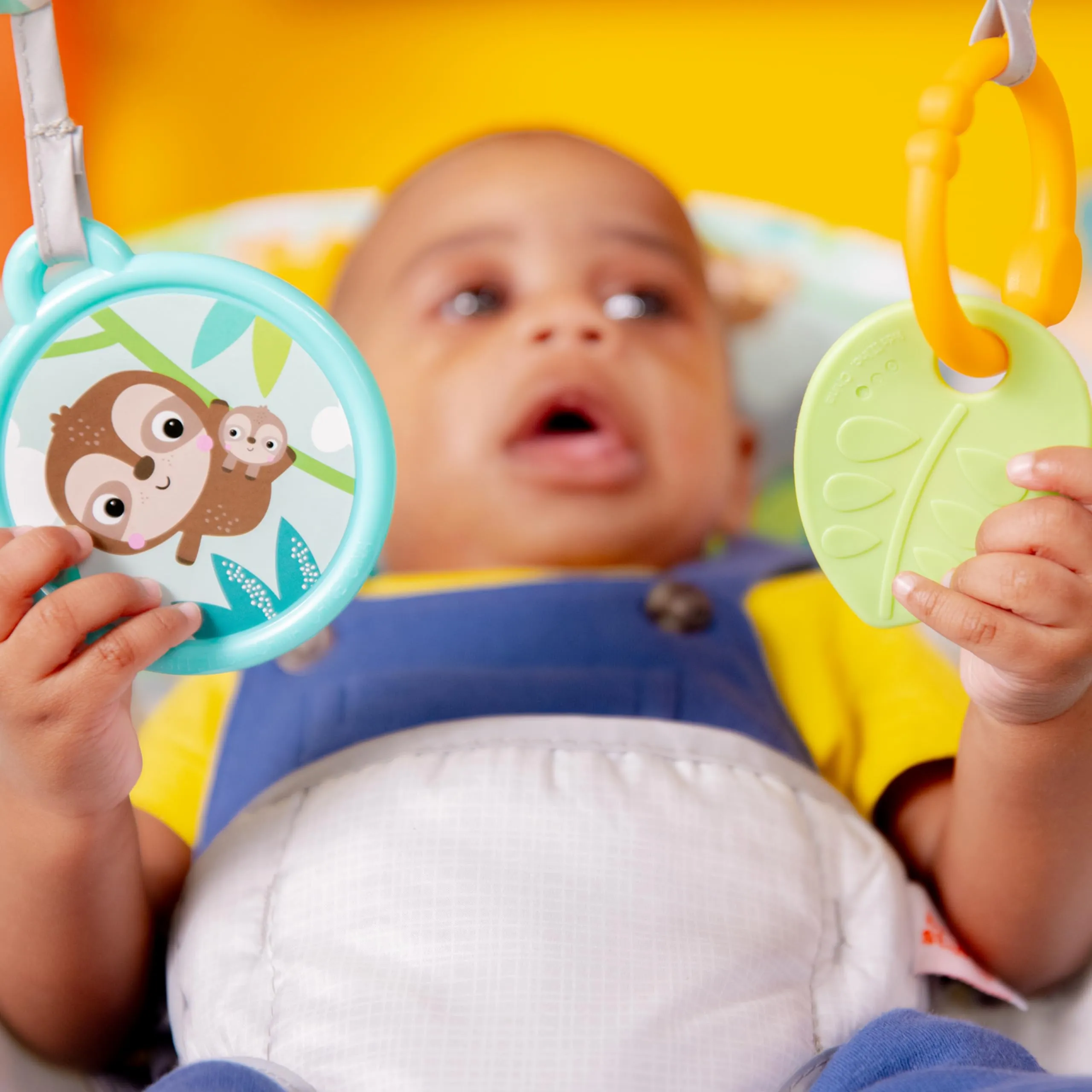 Bright Starts Seggiolino Vibrante Rilassante Safari Fun, 0-6 Mesi fino a 9 kg - immagine 3