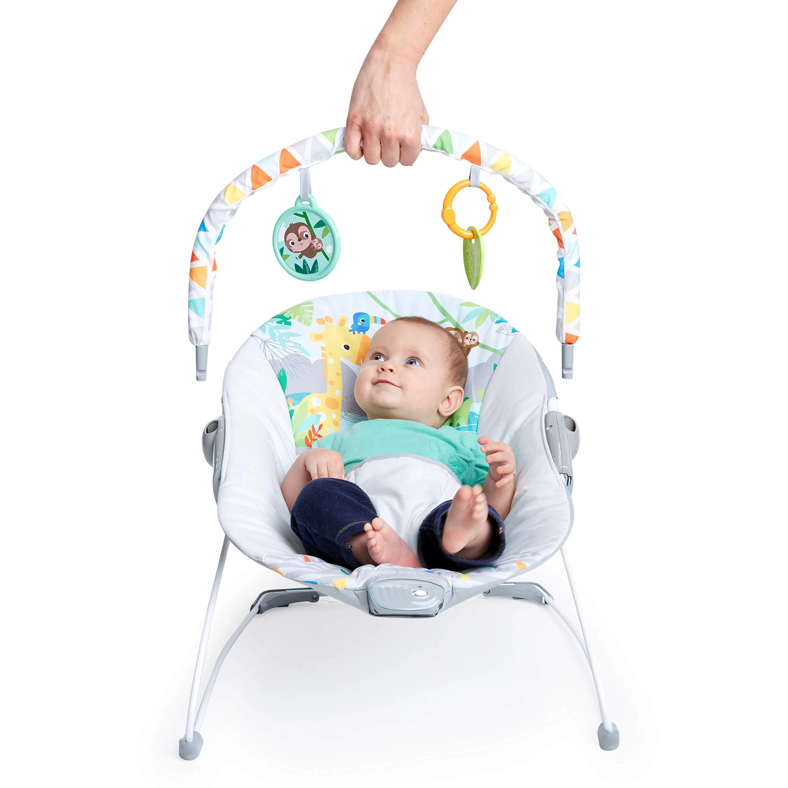 Bright Starts Seggiolino Vibrante Rilassante Safari Fun, 0-6 Mesi fino a 9 kg - immagine 7
