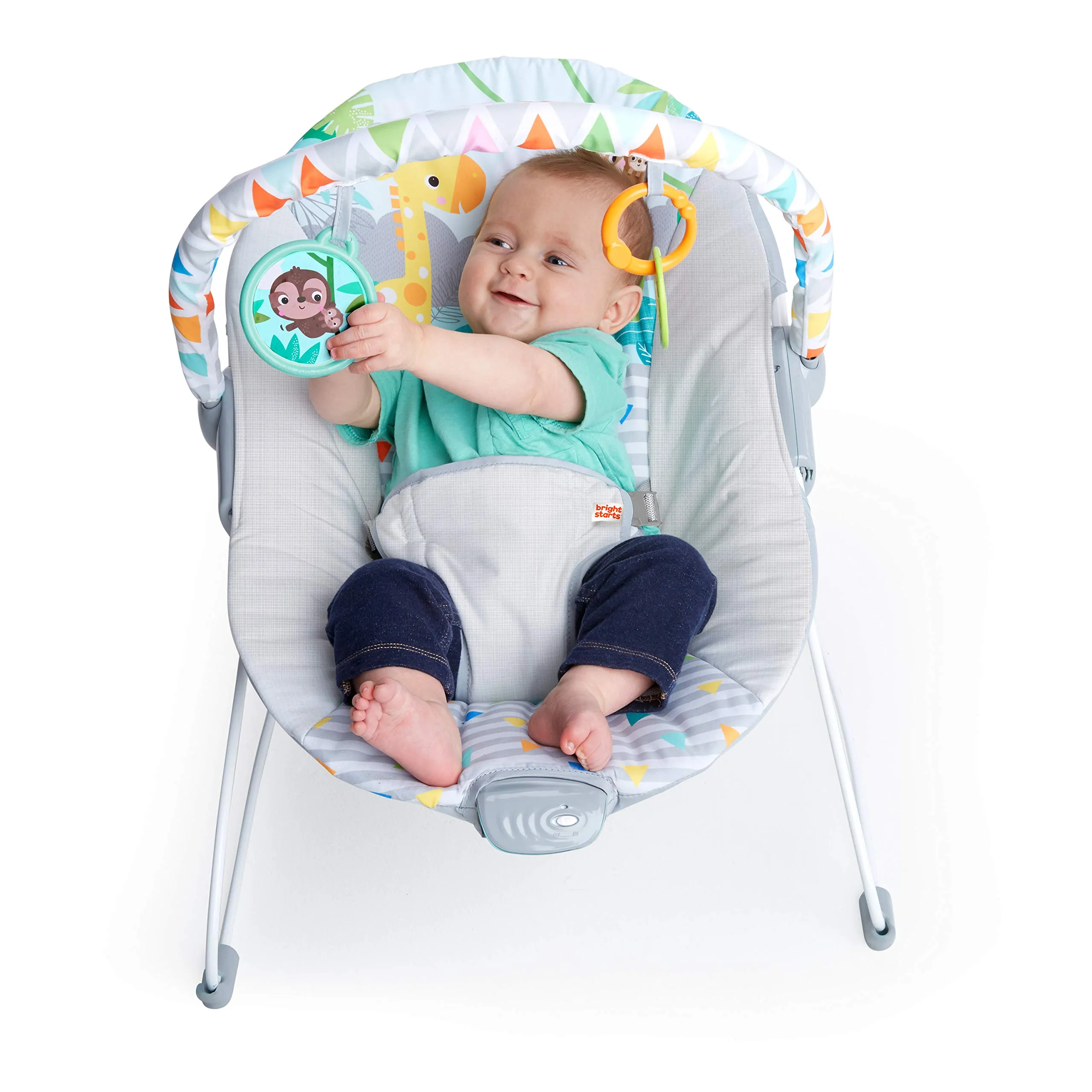 Bright Starts Seggiolino Vibrante Rilassante Safari Fun, 0-6 Mesi fino a 9 kg - immagine 9