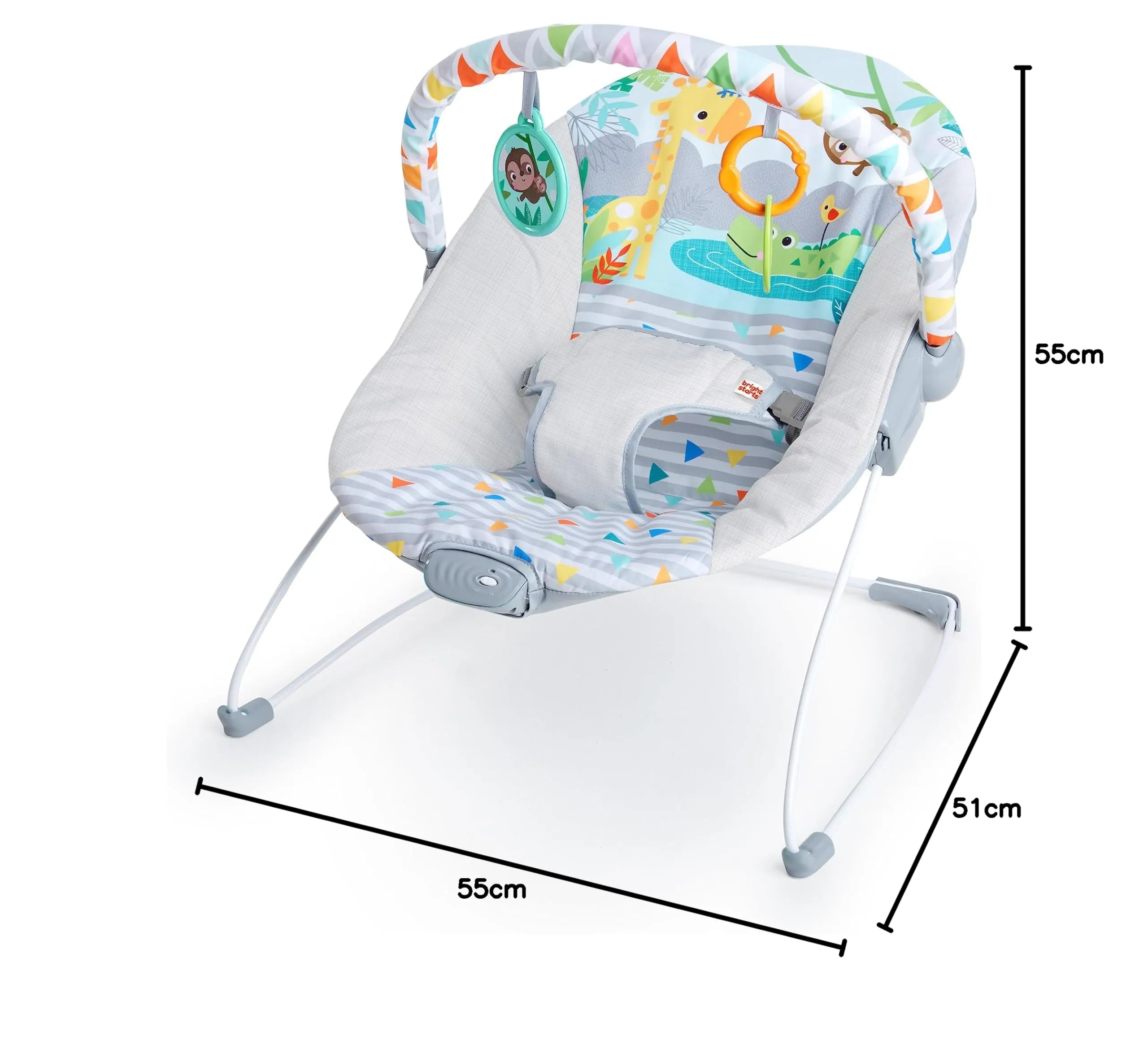 Bright Starts Seggiolino Vibrante Rilassante Safari Fun, 0-6 Mesi fino a 9 kg - immagine 11
