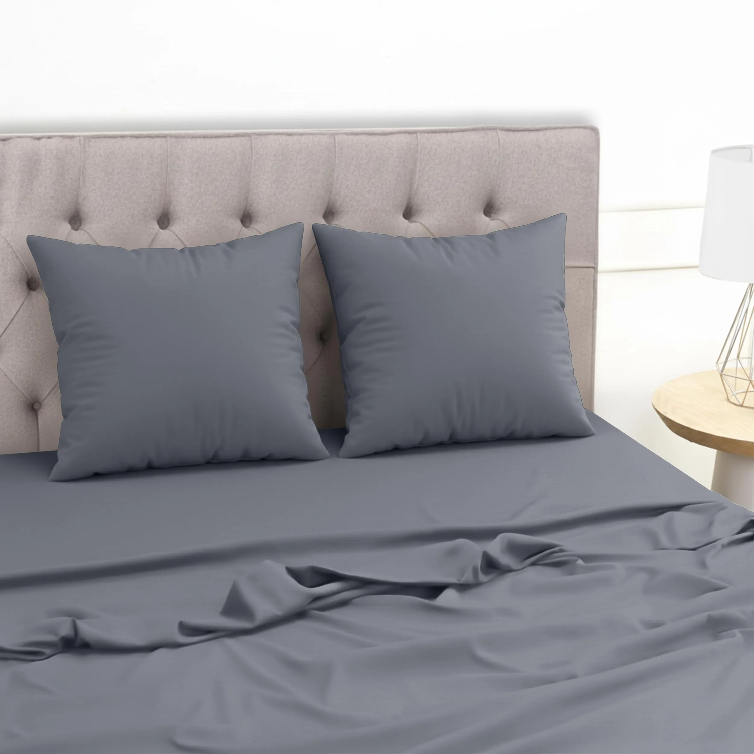 Utopia Bedding Set Lenzuola Letto 4 Pezzi, 160x200cm, Grigio - immagine 6