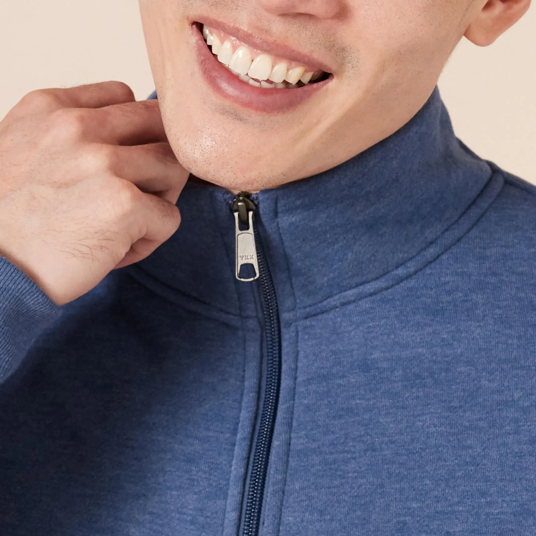 Amazon Essentials Maglione in Pile con Zip Integrale, Blu Puntinato, L - immagine 5