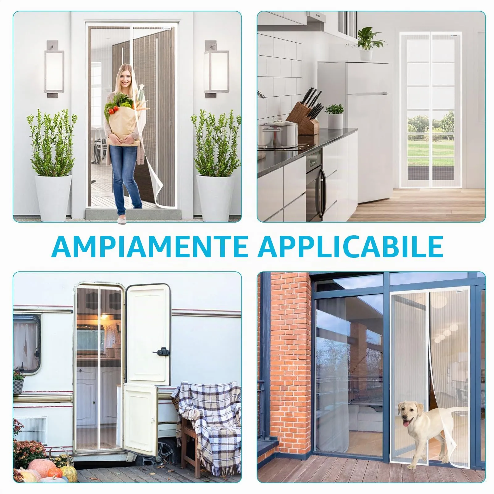 Design4Door Zanzariera Magnetica per Porta Finestra, 75 x 205 cm, Bianco - immagine 6