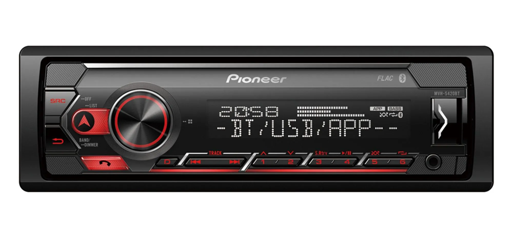 Pioneer MVH-S420BT 1-DIN Autoradio, Bluetooth, USB, AUX, Smart Sync - immagine 1