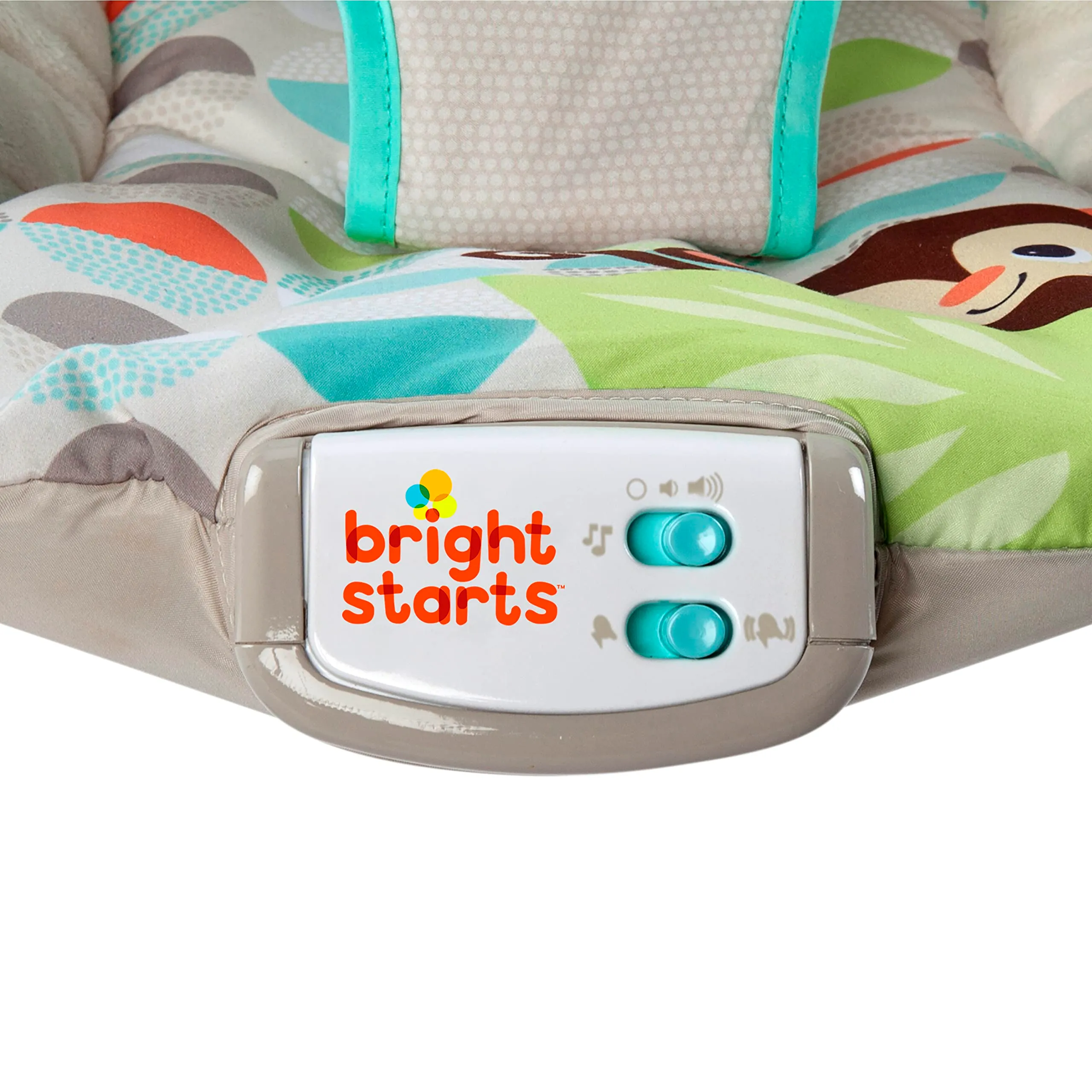 Bright Starts Seggiolino Vibrante Rilassante per Neonati Happy Safari, Taggies, Musica, Barra Giocattoli Rimovibile, 0-6 Mesi fino a 9 kg - immagine 8