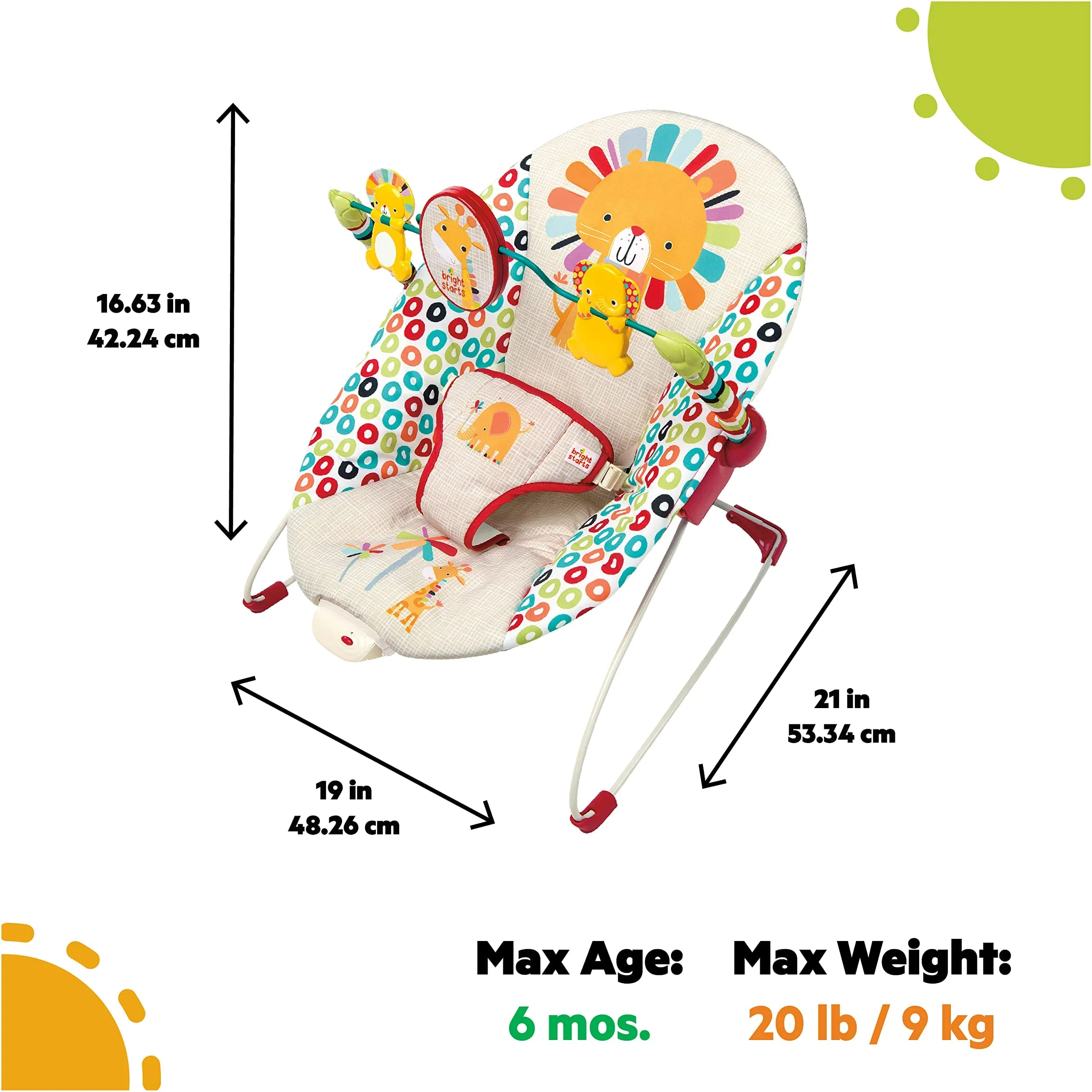 Bright Starts Seggiolino Vibrante Playful Paradise per Neonati 0-6 Mesi - immagine 6