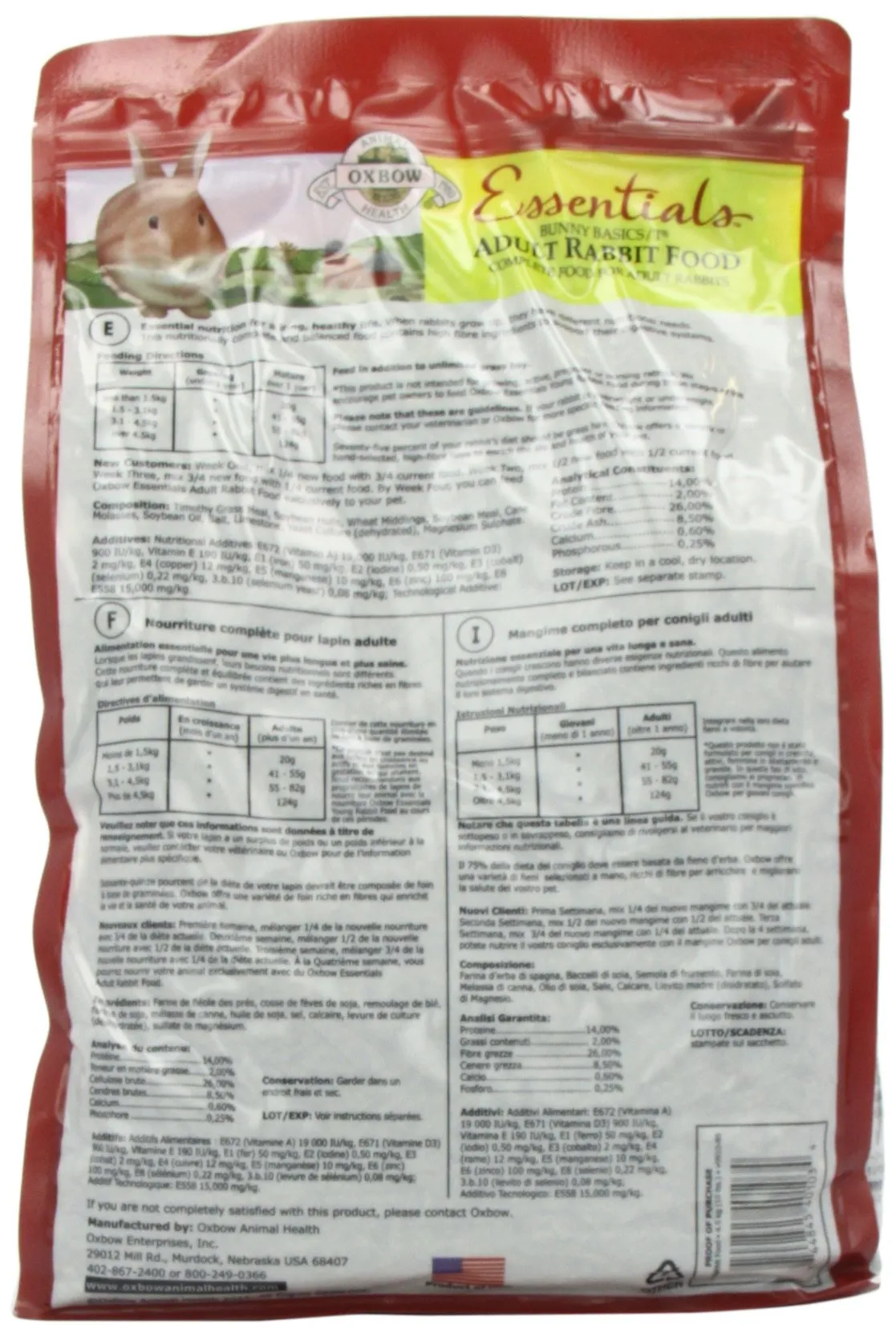 Oxbow Mangime per Coniglio Adulto 4.5 kg - immagine 3