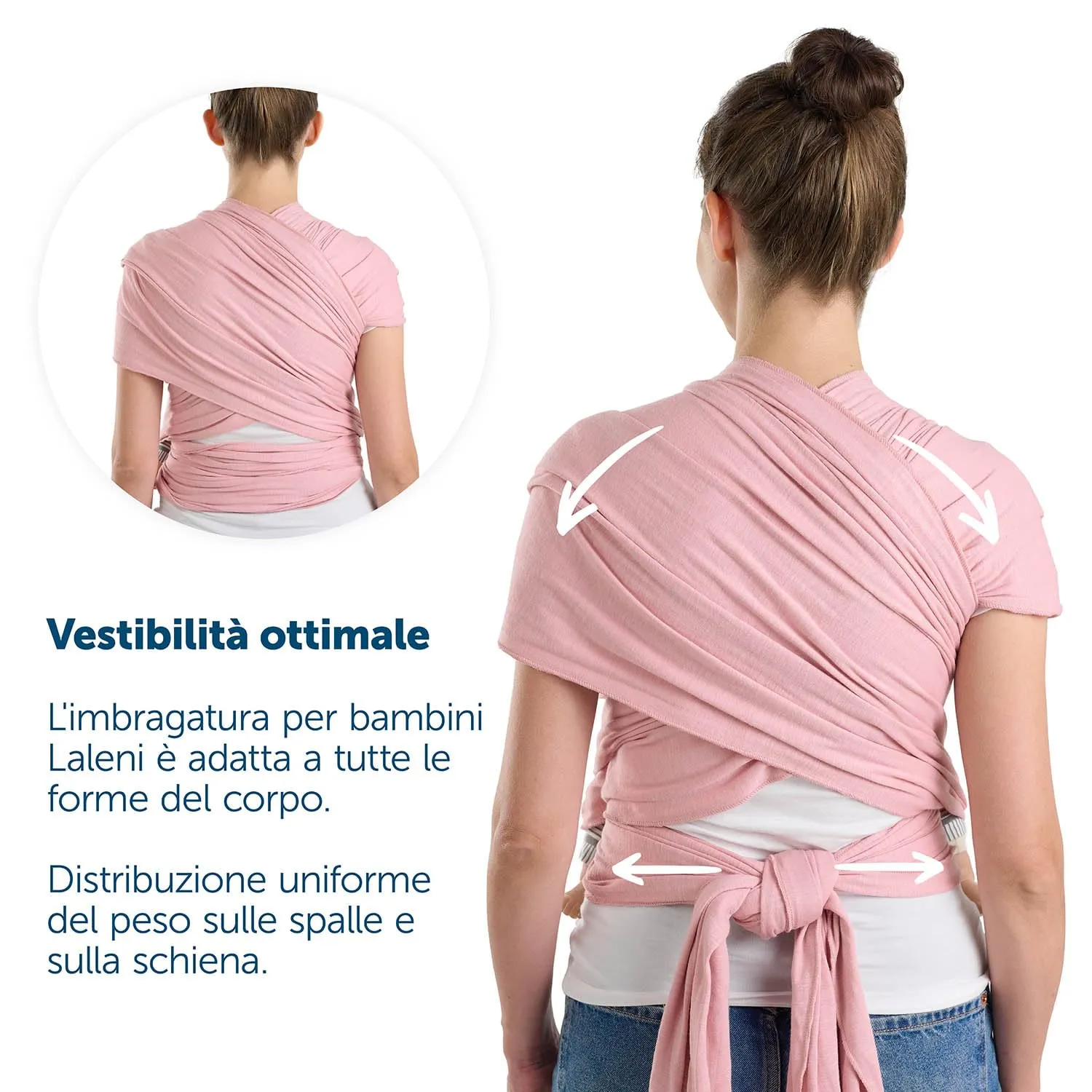 Laleni Fascia Porta Bambino in Cotone Organico, Grigio - immagine 5