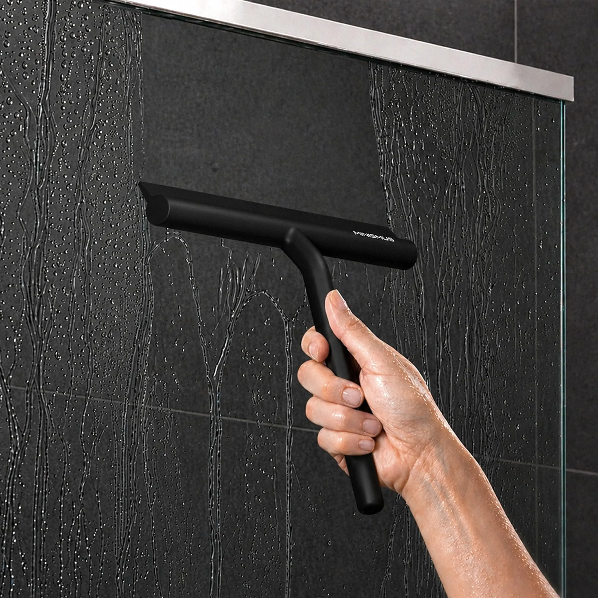 Minismus Tergivetro in Silicone per Doccia, Vetri e Specchi, 21 cm, Nero - immagine 7