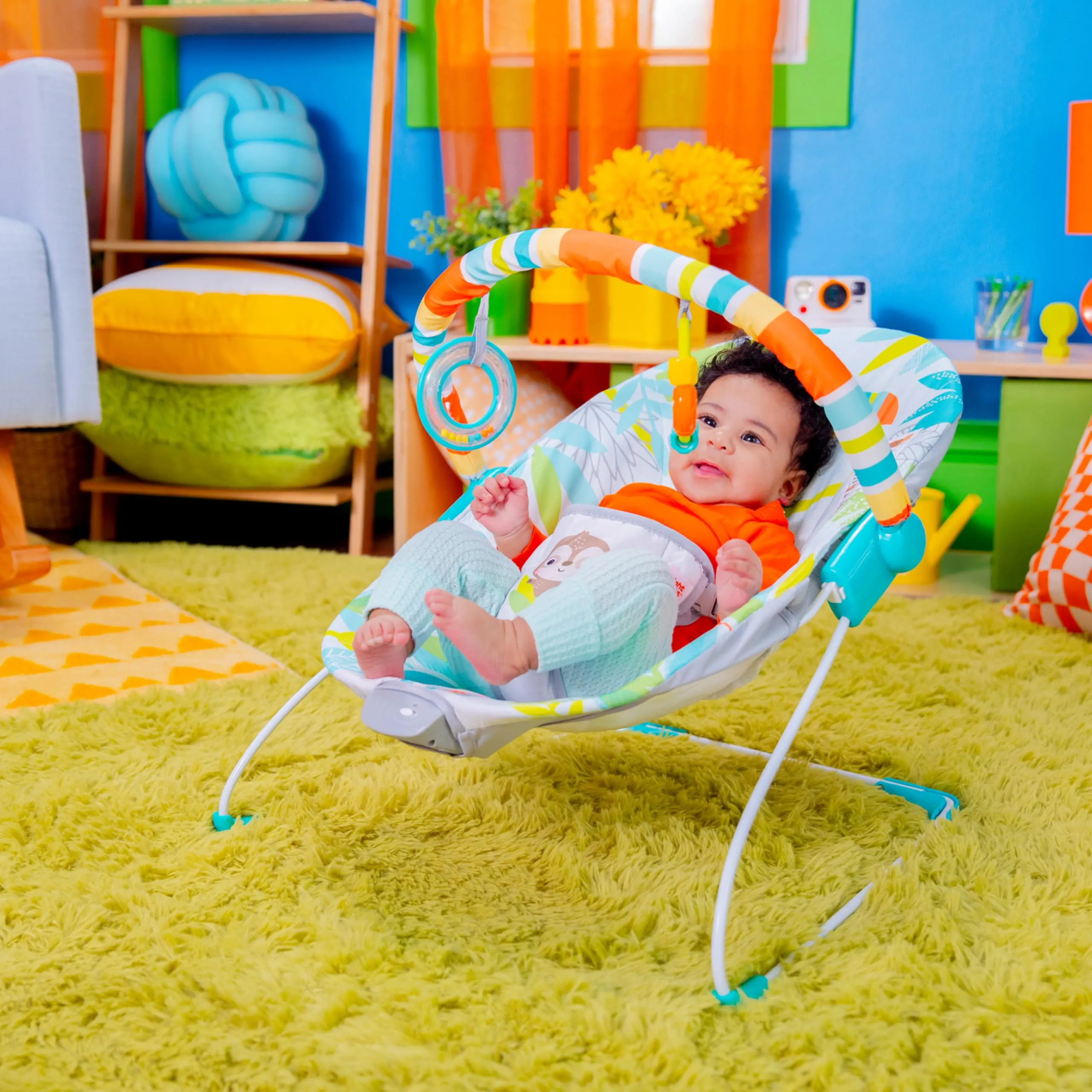 Bright Starts Seggiolino Vibrante Rilassante Rainforest Vibes, 0-6 Mesi, fino a 9 kg - immagine 2