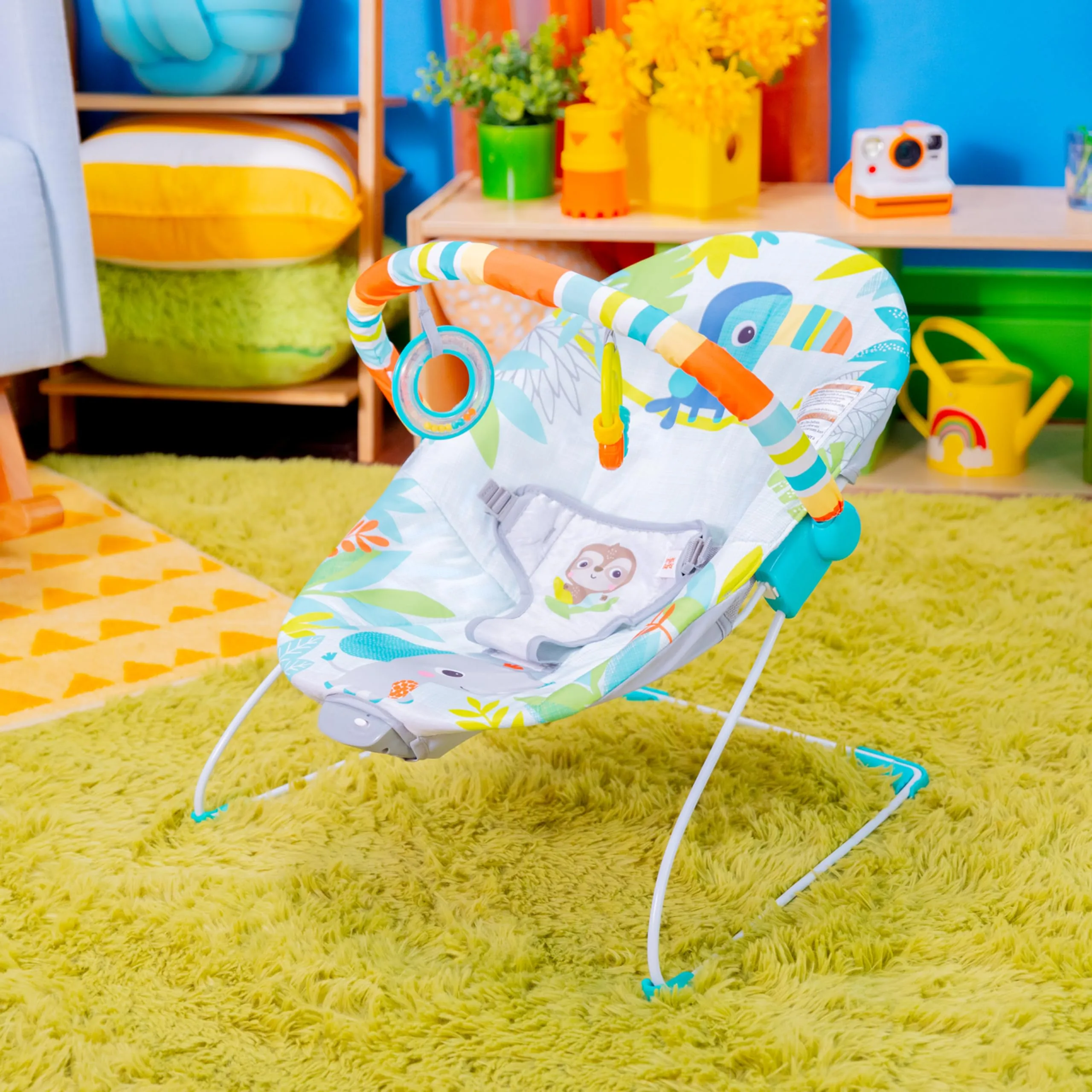 Bright Starts Seggiolino Vibrante Rilassante Rainforest Vibes, 0-6 Mesi, fino a 9 kg - immagine 4