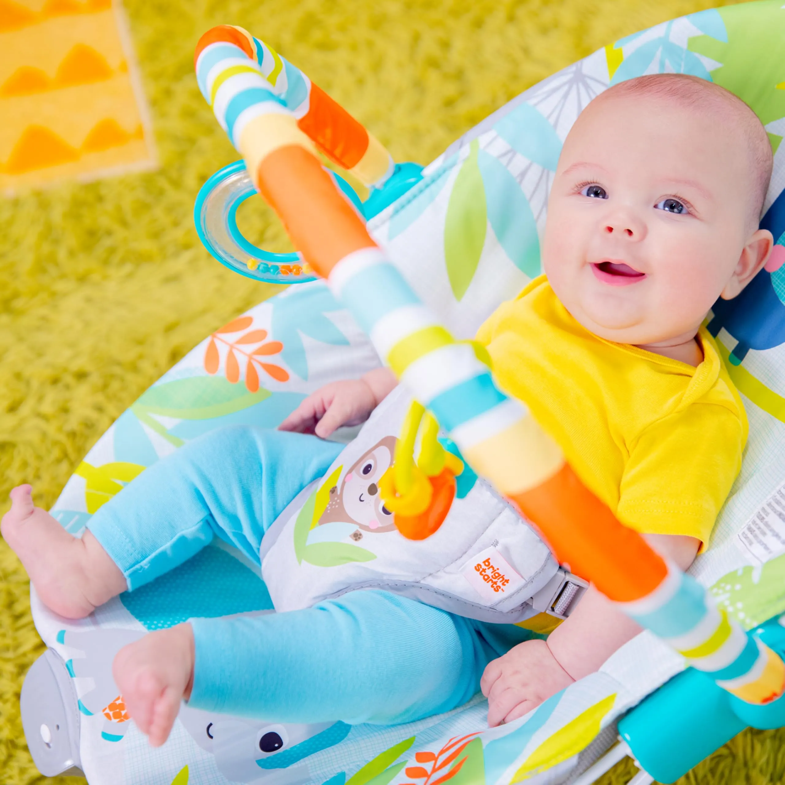 Bright Starts Seggiolino Vibrante Rilassante Rainforest Vibes, 0-6 Mesi, fino a 9 kg - immagine 5