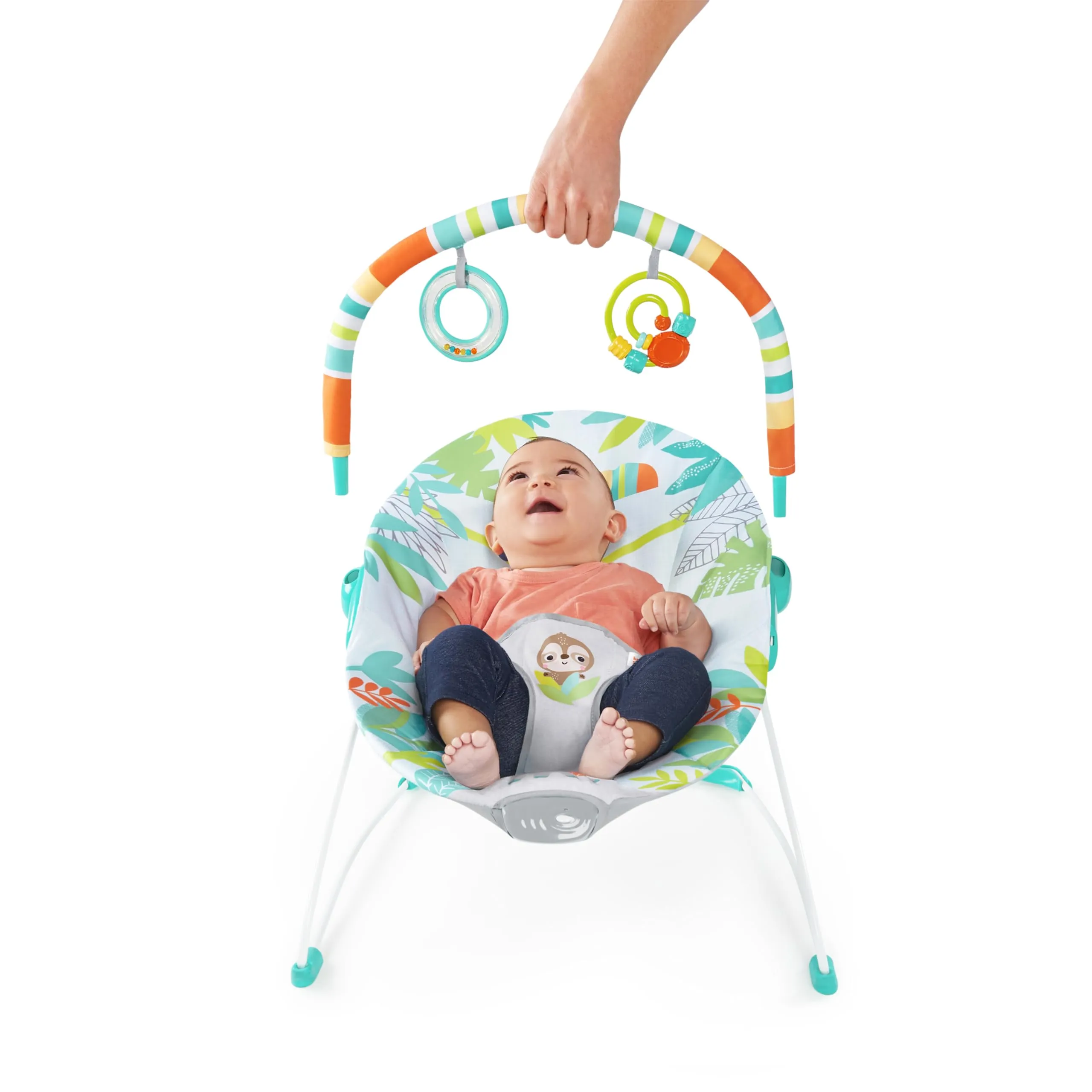 Bright Starts Seggiolino Vibrante Rilassante Rainforest Vibes, 0-6 Mesi, fino a 9 kg - immagine 6