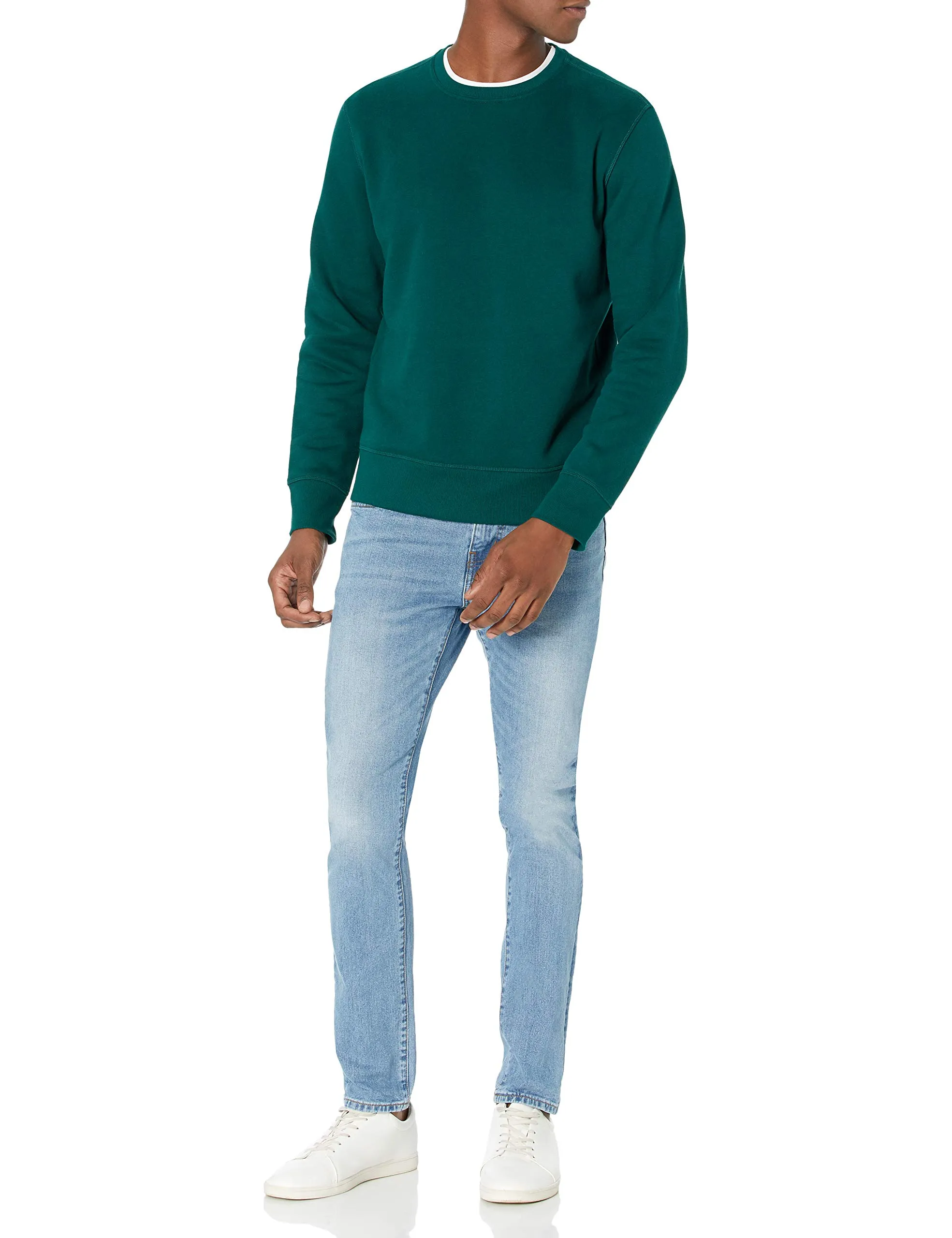 Amazon Essentials Felpa Girocollo in Pile Uomo, Verde Bosco, XL - immagine 4