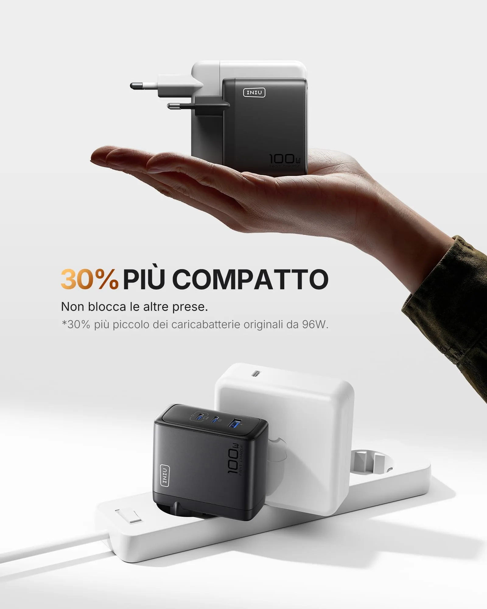 INIU 100W GaN USB C Caricatore con Cavo 100W - immagine 4