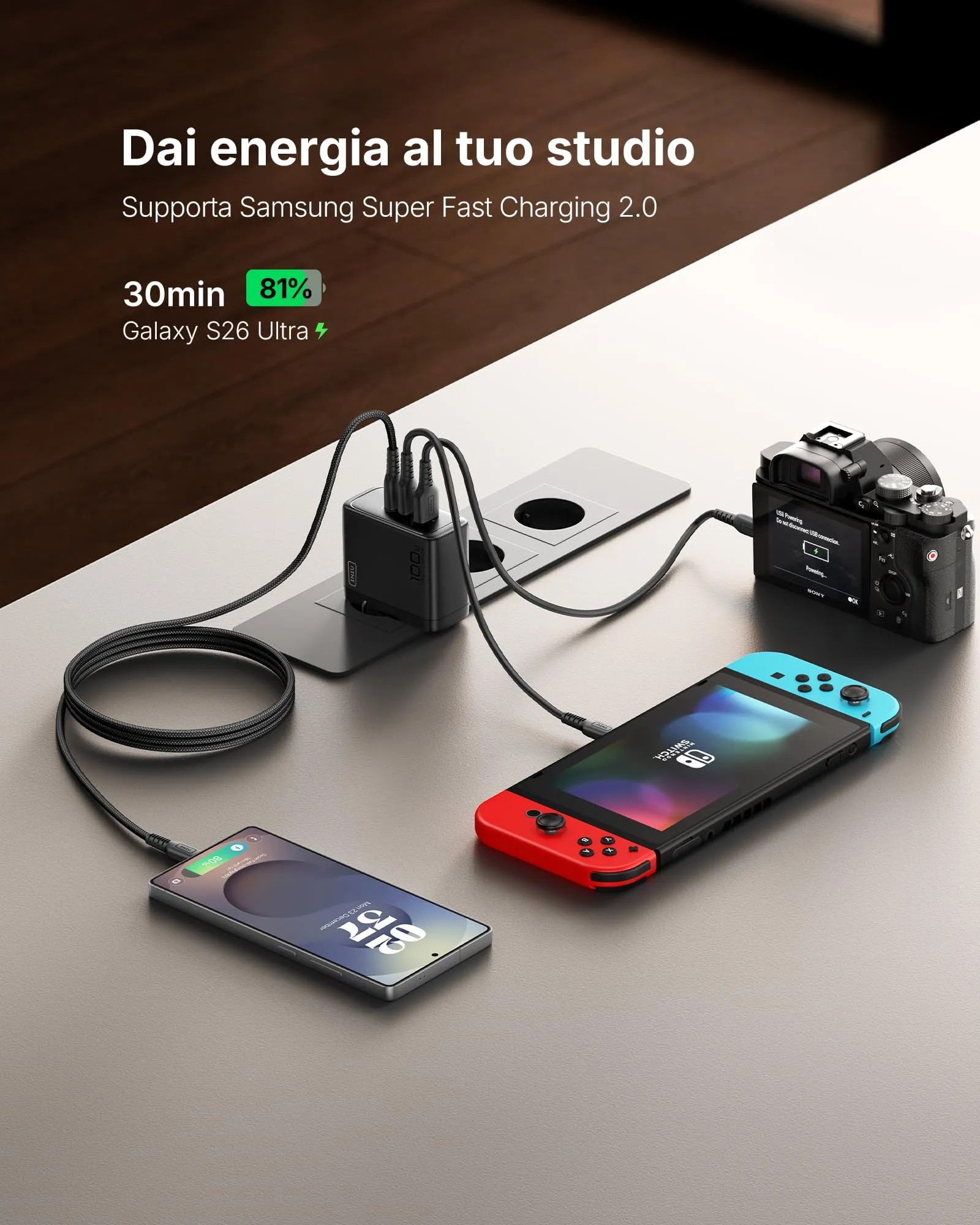 INIU 100W GaN USB C Caricatore con Cavo 100W - immagine 6