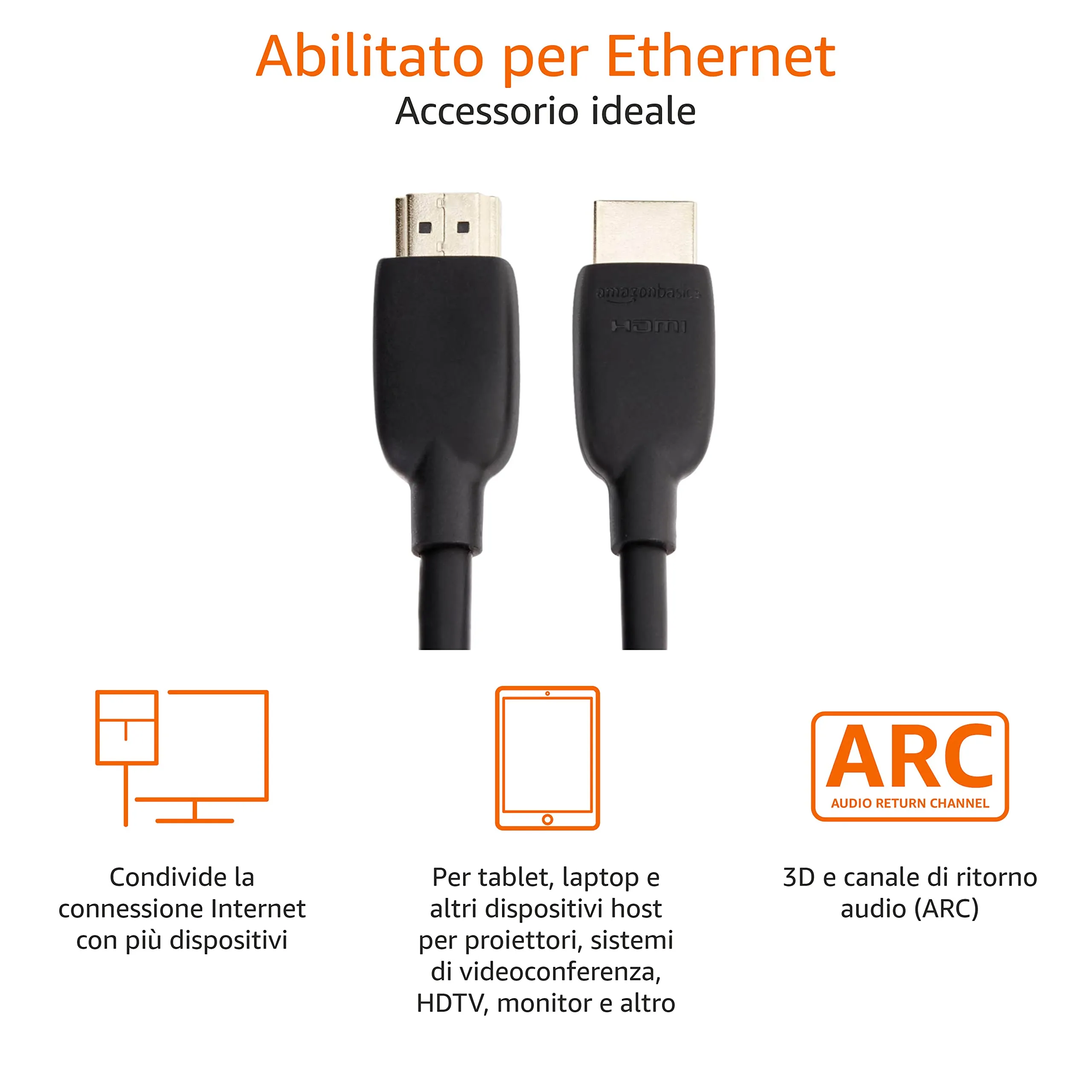 Amazon Basics HDMI 2.1 Cable, 6 Feet, 48Gbps, 8K@60Hz 4K@120Hz, Black - immagine 2