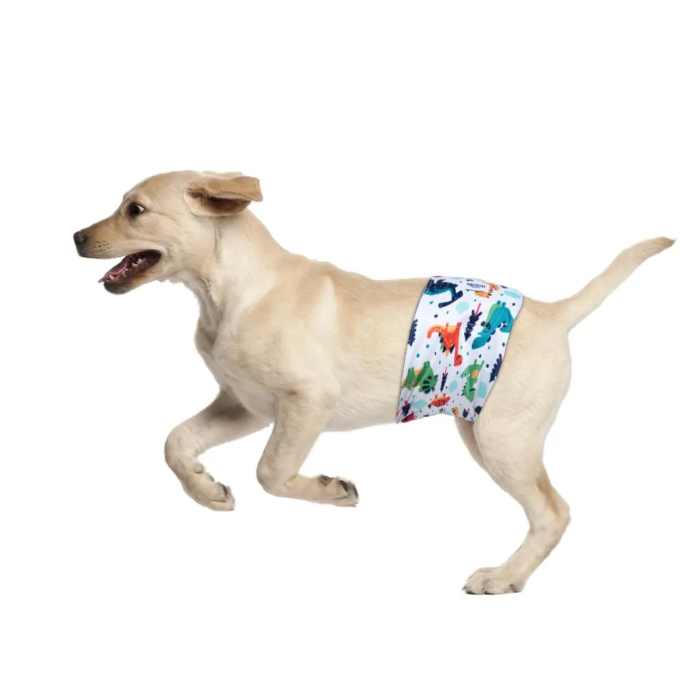 MICOOYO Pannolini Riutilizzabili per Cani, Fasce per Pancia Lavabili, Taglia M, Confezione da 3 Pezzi (Animali con Frutta, Auto) - immagine 6