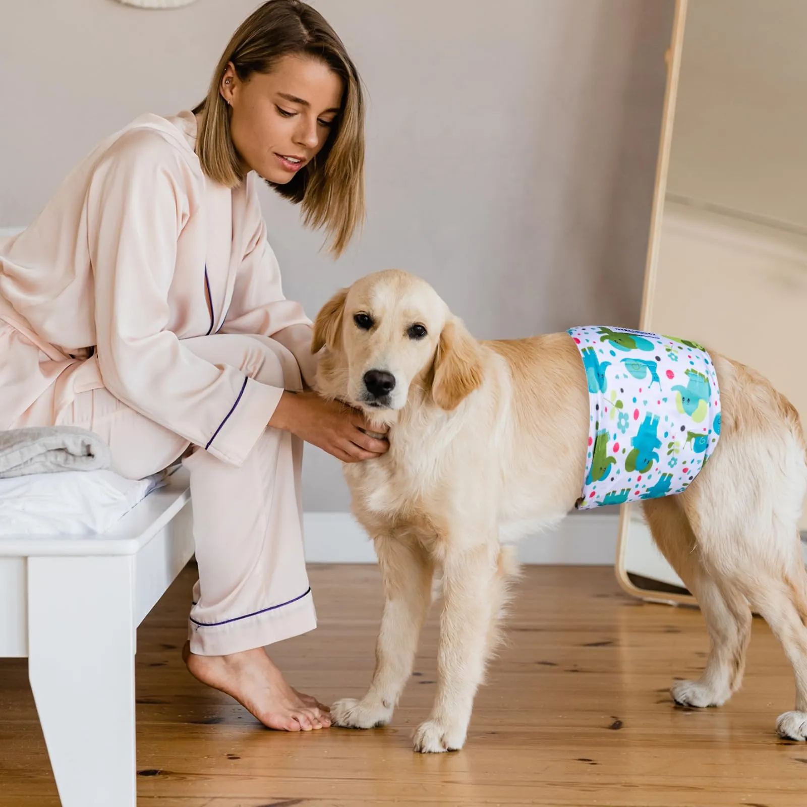 Micooyo Pannolini Riutilizzabili per Cani Maschi, Fasce Addominali Lavabili, L (3 Pezzi) - immagine 5