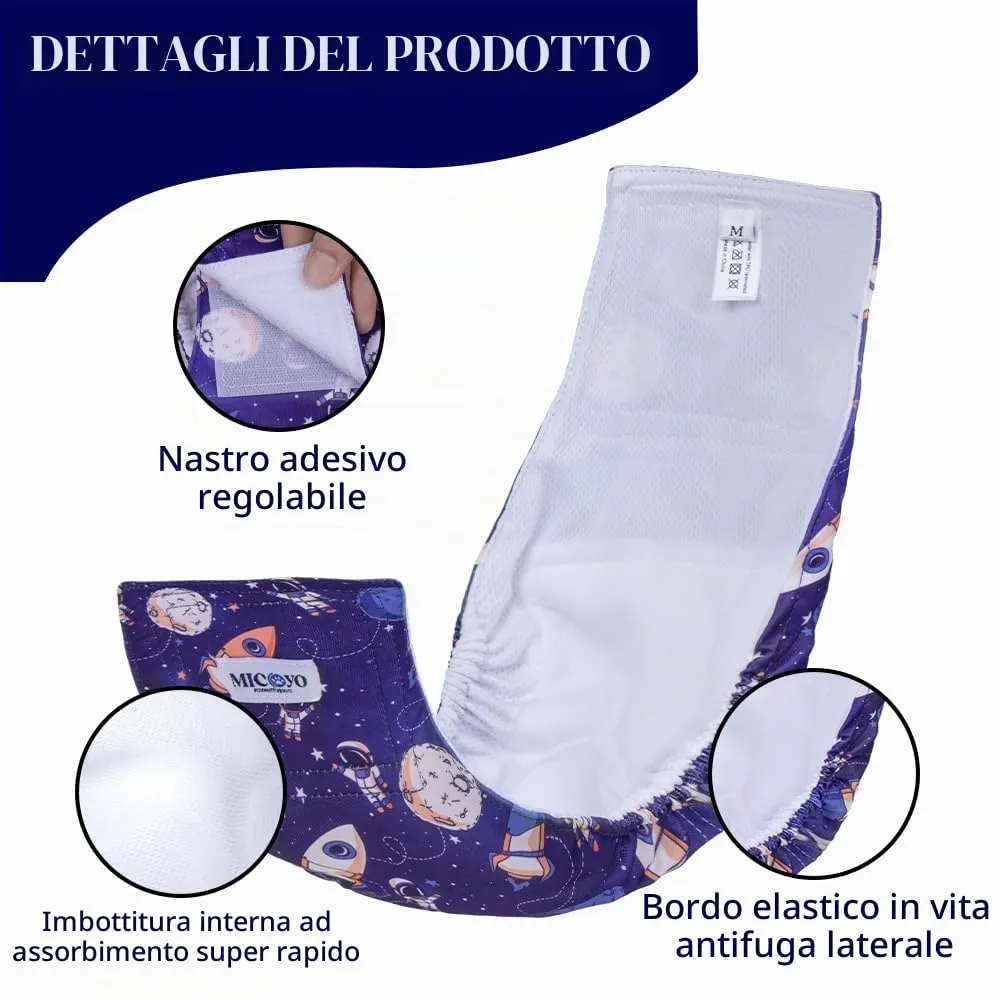 MICOOYO Pannolini Riutilizzabili per Cani Maschi, Fasce Addominali Lavabili, Taglia M (Confezione da 3) - immagine 2
