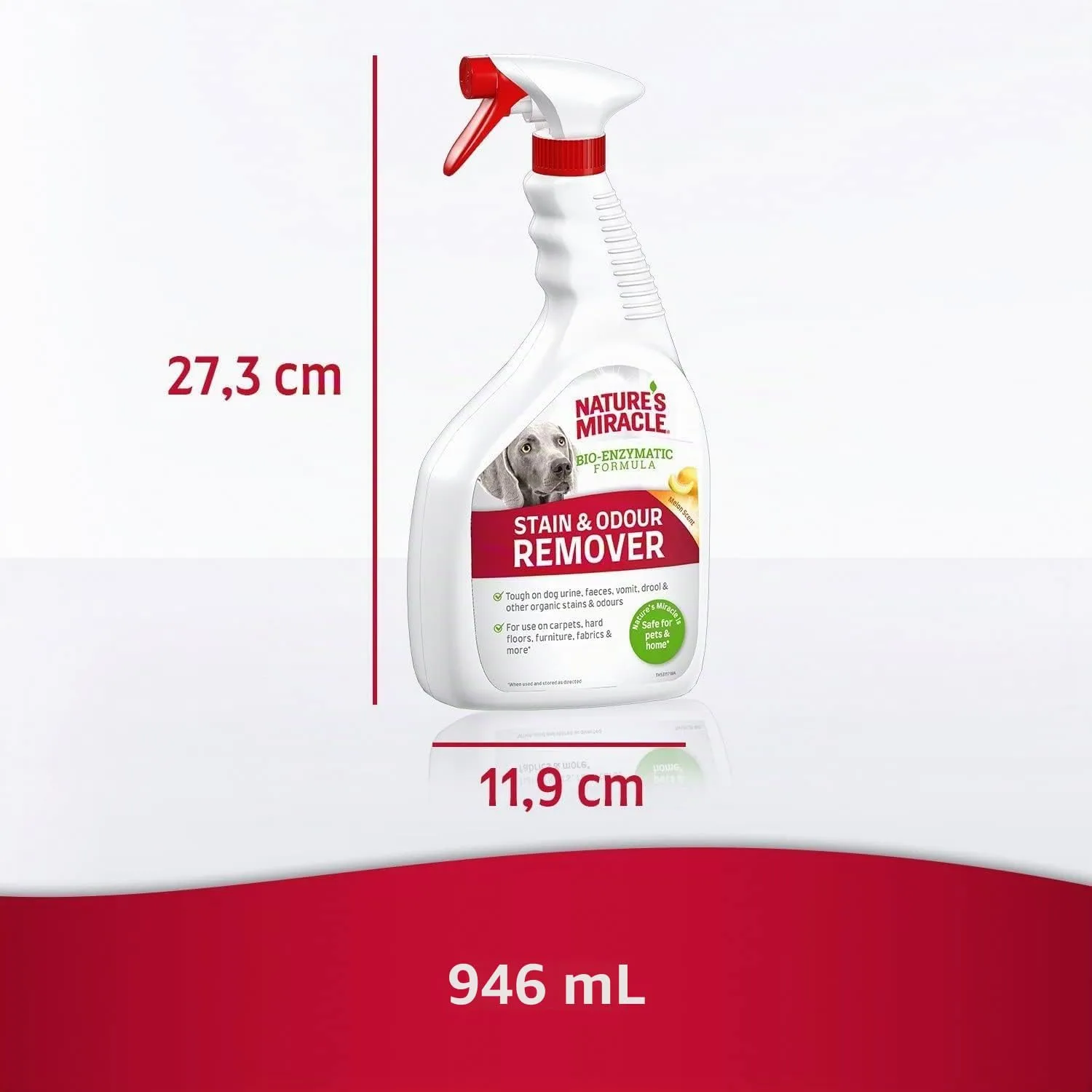 Nature's Miracle Stain & Odour Remover for Dogs, Melon Fragrance, 946 ml - immagine 7
