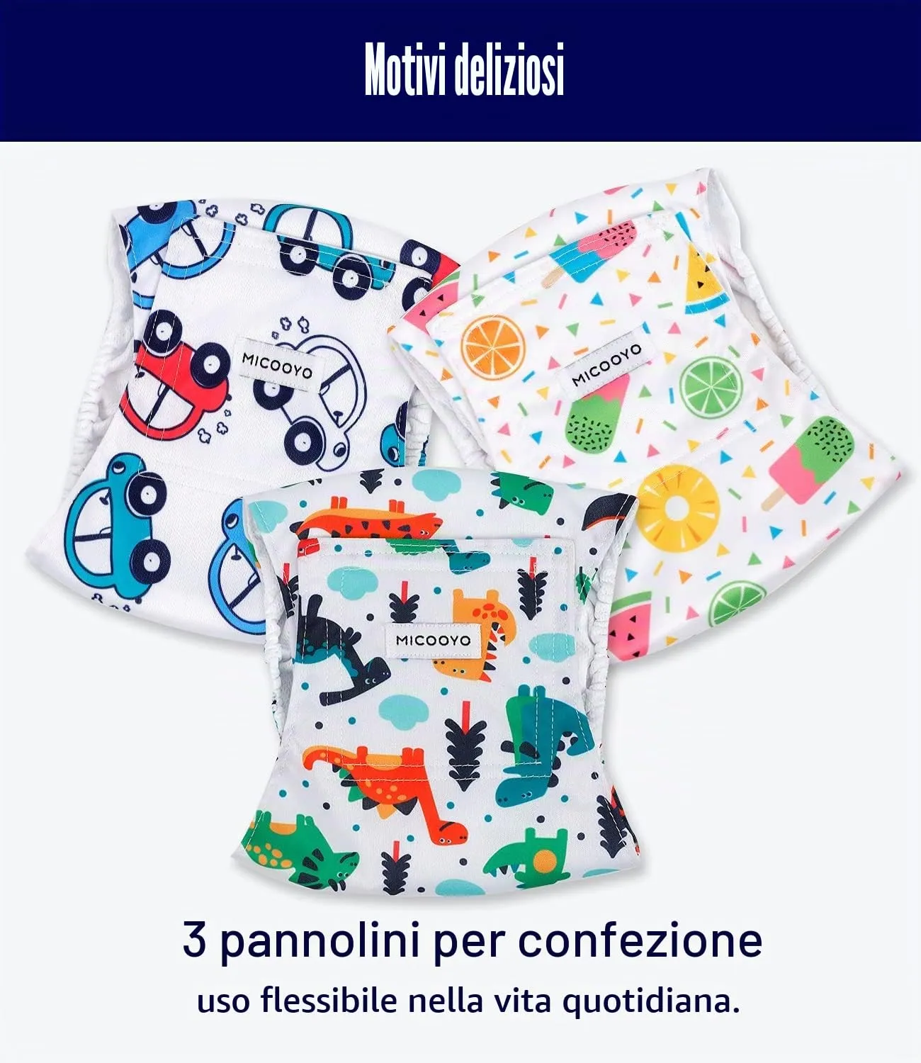 Micooyo Pannolini Riutilizzabili per Cani Maschi, Fasce Addominali Lavabili, Taglia XL, Confezione da 3 - immagine 4