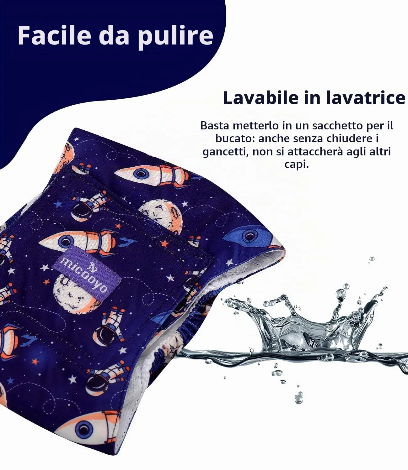 Micooyo Pannolini Riutilizzabili per Cani Maschi, Fasce Addominali Lavabili, XL (Confezione da 3) - immagine 7