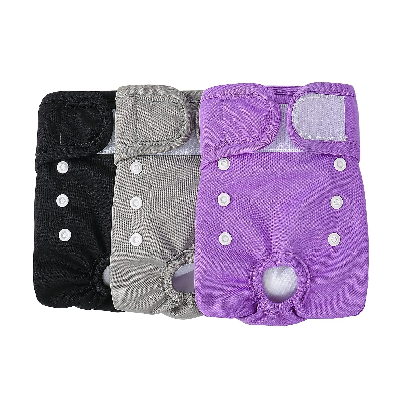 COMSLE Pannolini Lavabili e Riutilizzabili per Cani Femmina, Taglia S, Pack di 3 pezzi, Viola - immagine 1