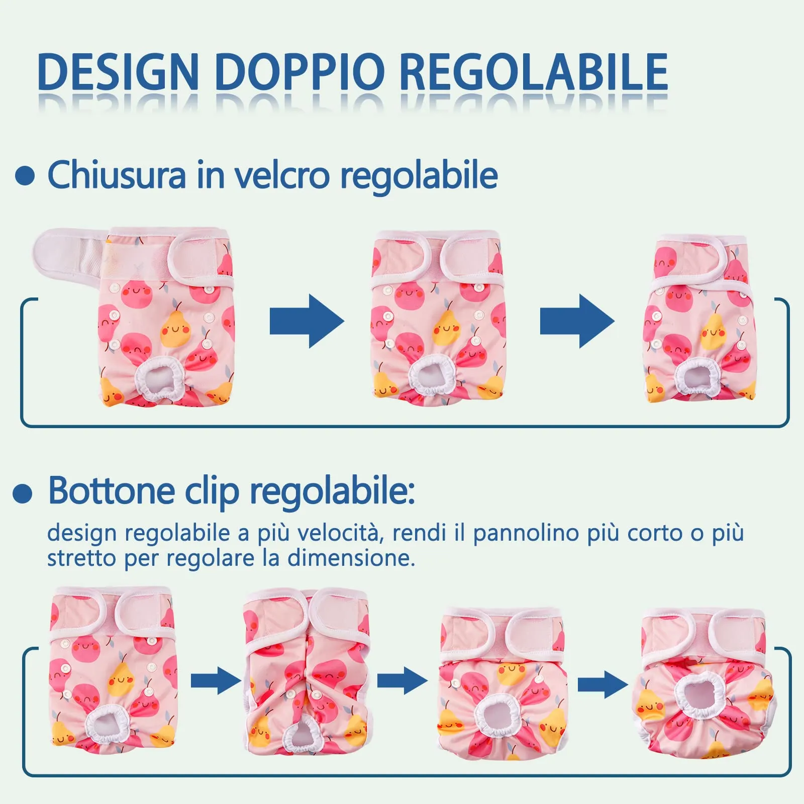 COMSLE Pannolini Lavabili e Riutilizzabili per Cani Femmina, Pack di 3 pezzi, Taglia L, Fiore rosa - immagine 3
