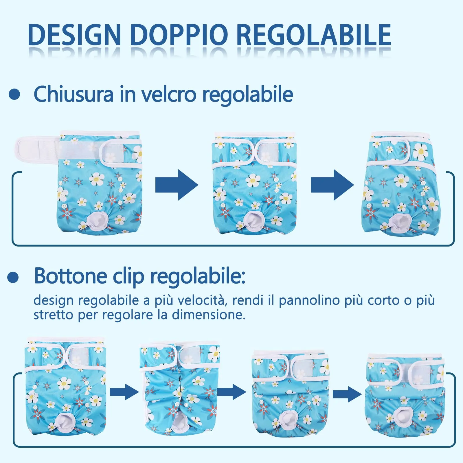 COMSLE Pannolini Lavabili e Riutilizzabili per Cani Femmina, Taglia M, Pack di 3 pezzi, Fiore carino - immagine 3