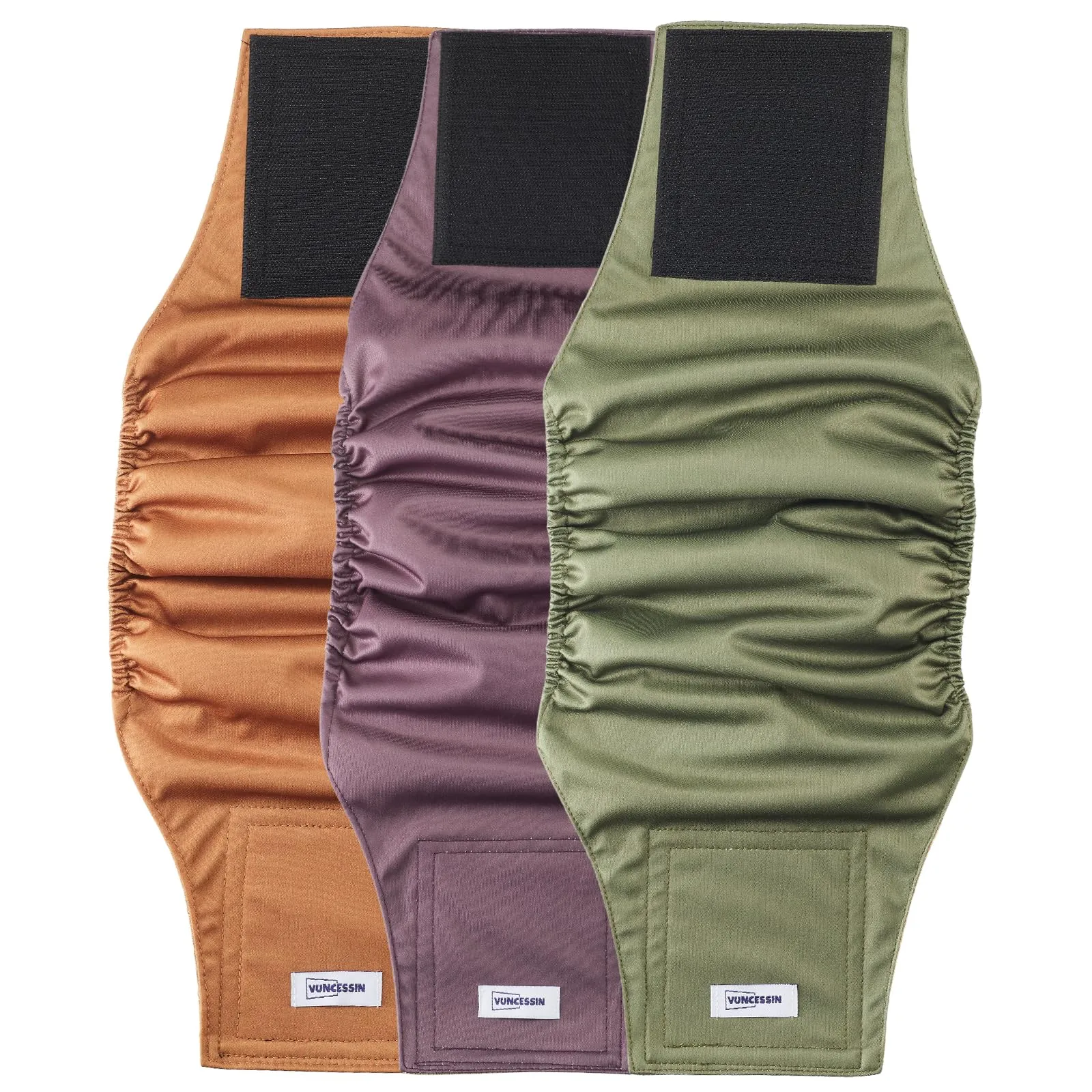 VUNCESSIN Pannolini lavabili riutilizzabili per cani maschi, Fasce pancia assorbenti XL, confezione 3 pz. - immagine 1